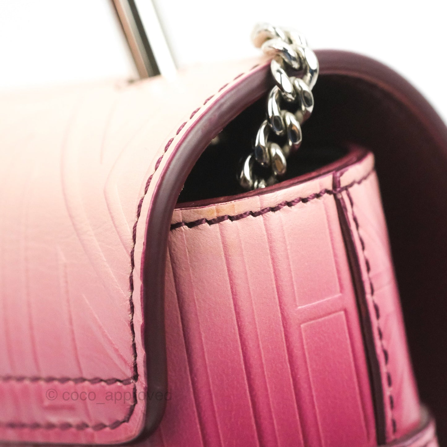 Chloé Small Aby Lock Chain Bag Brown/Purple Embossed Calfskin