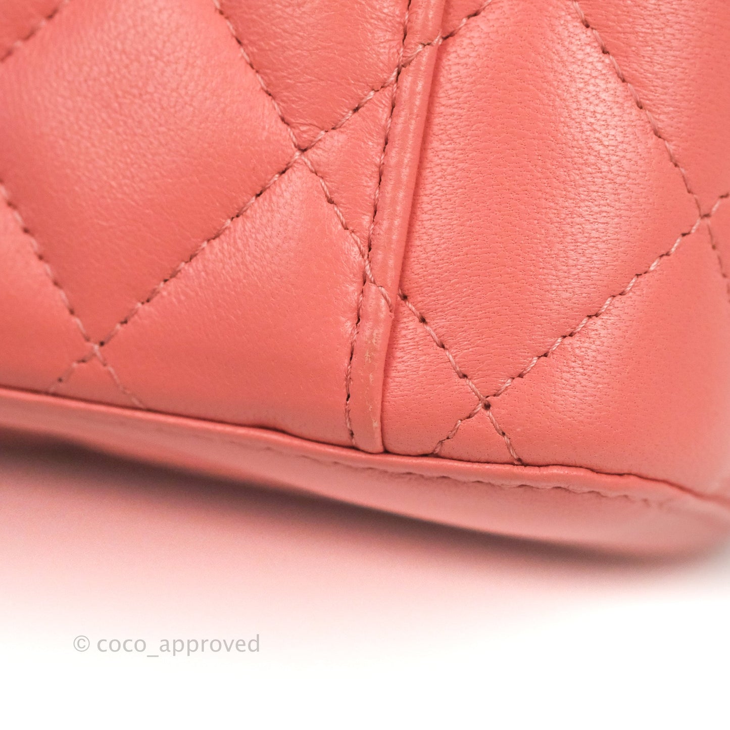 Chanel Vanity Rectangular Top Handle Pink Lambskin Gold Hardware