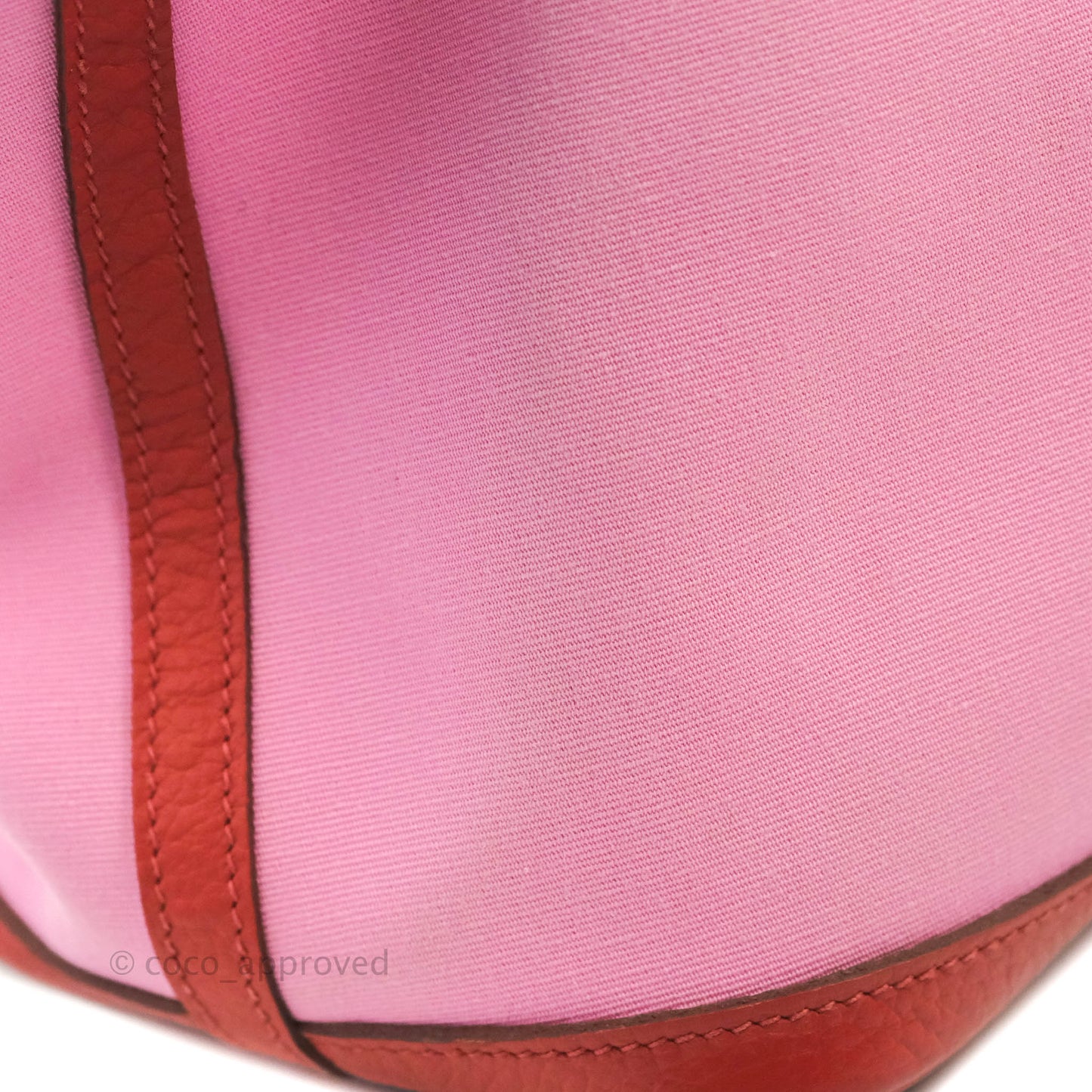 Hermès Garden Party 30 Pink / Red Duchesse Canvas
