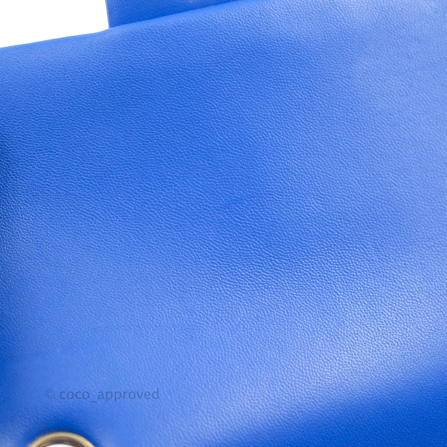 Chanel Mini Square Blue Lambskin Gold Hardware