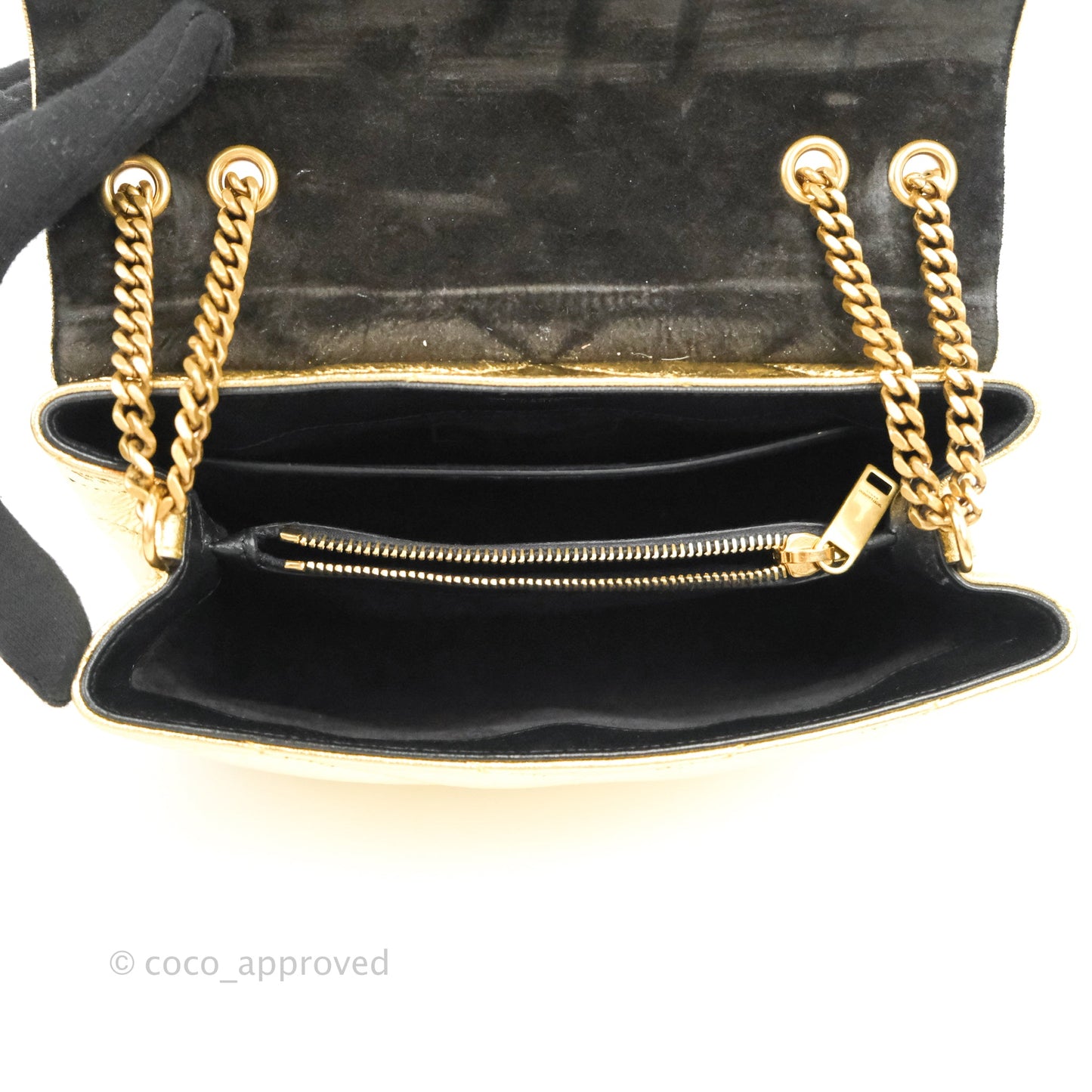 Saint Laurent Loulou Small Bag Metallic Gold Gold Hardware