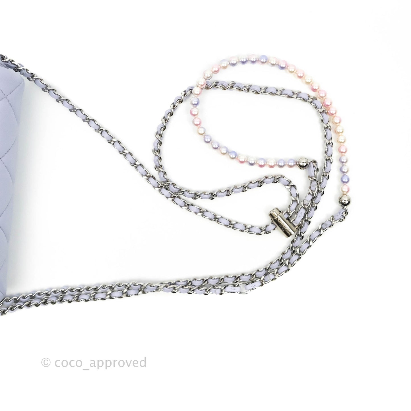 Chanel Quilted My Perfect Mini With Pearl Lilac Lambskin Silver Hardware