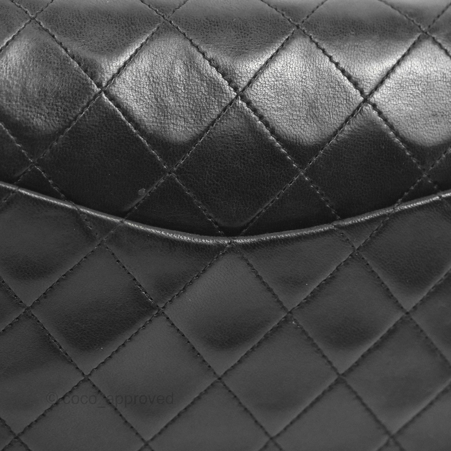 Chanel Classic Vintage Double Flap M/L Black Lambskin Gold Hardware