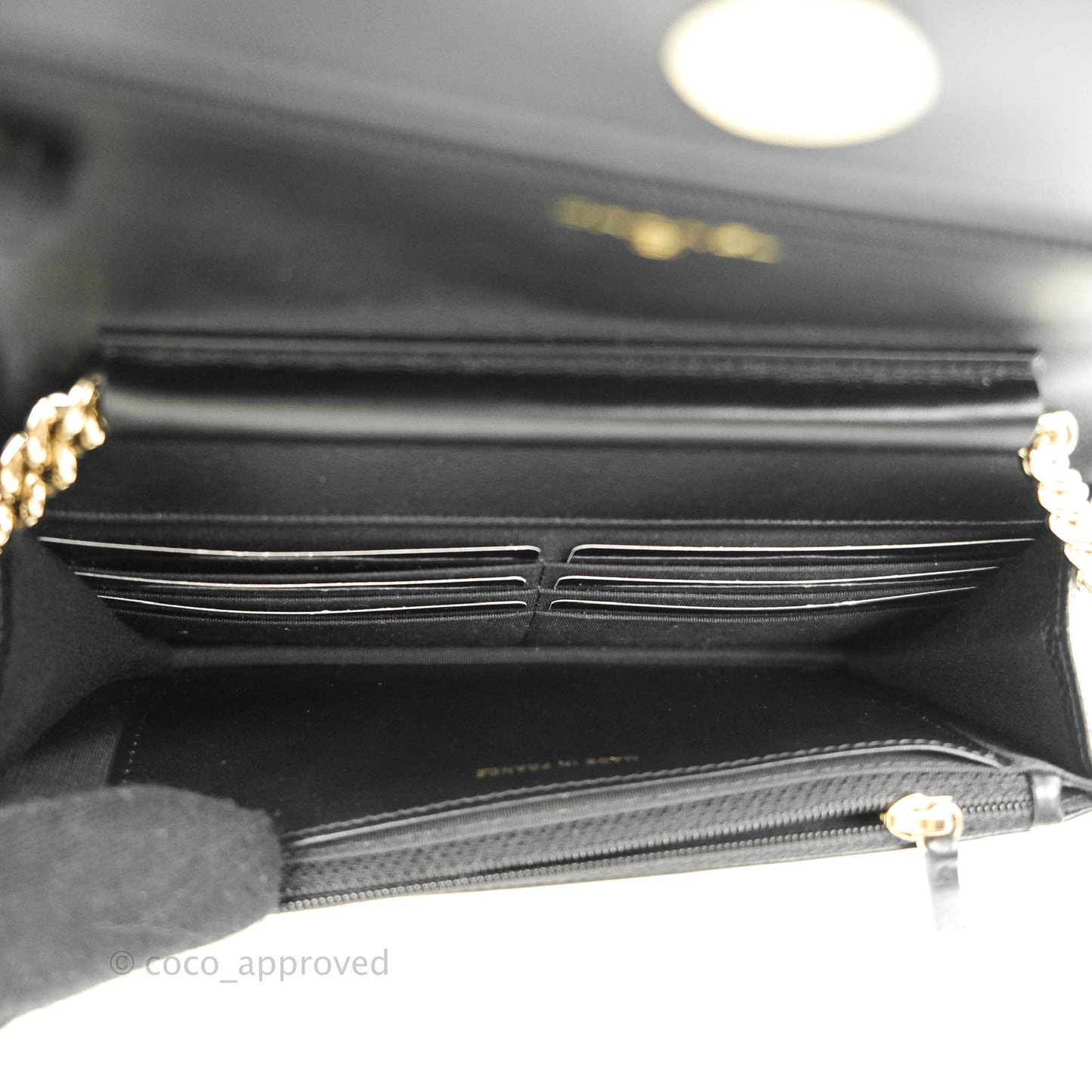 Chanel Quilted Boy Wallet on Chain WOC Black Caviar Gold Hardware