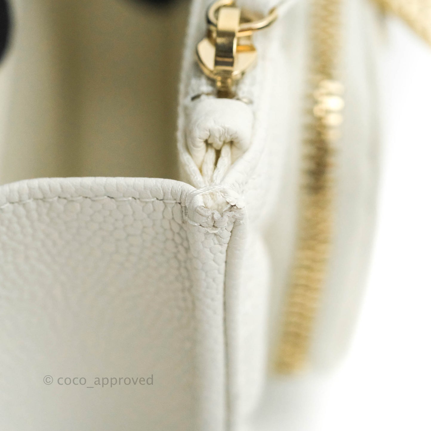 Chanel Business Affinity Clutch With Chain White Caviar Gold Hardware