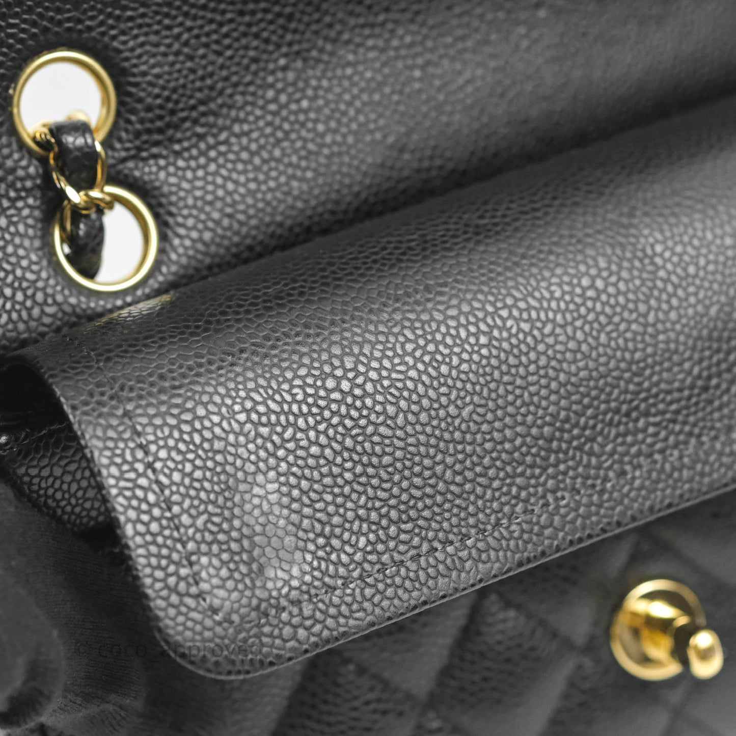 Chanel Small Classic Quilted Flap Black Caviar 24K Gold Hardware