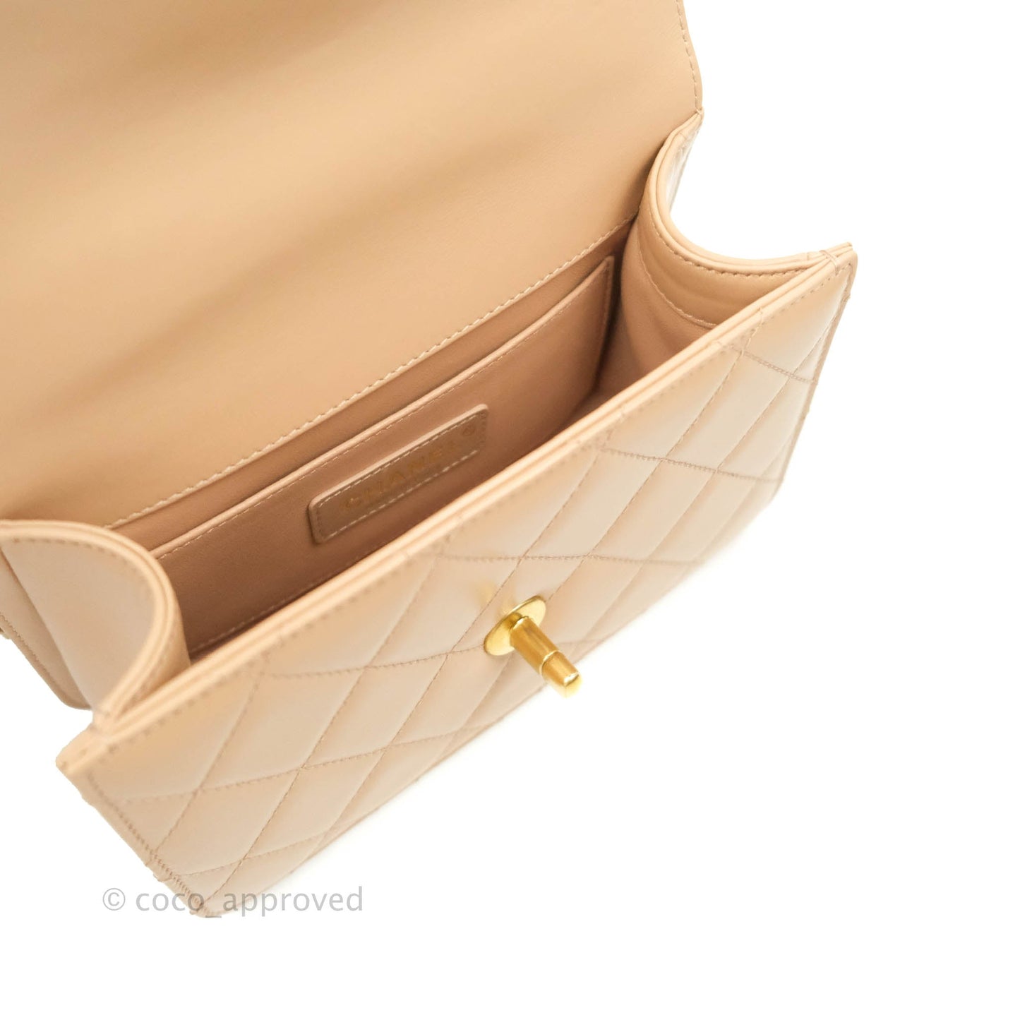 Chanel Quilted Mini Perfect Fit Adjustable Beige Calfskin Gold Hardware 21A