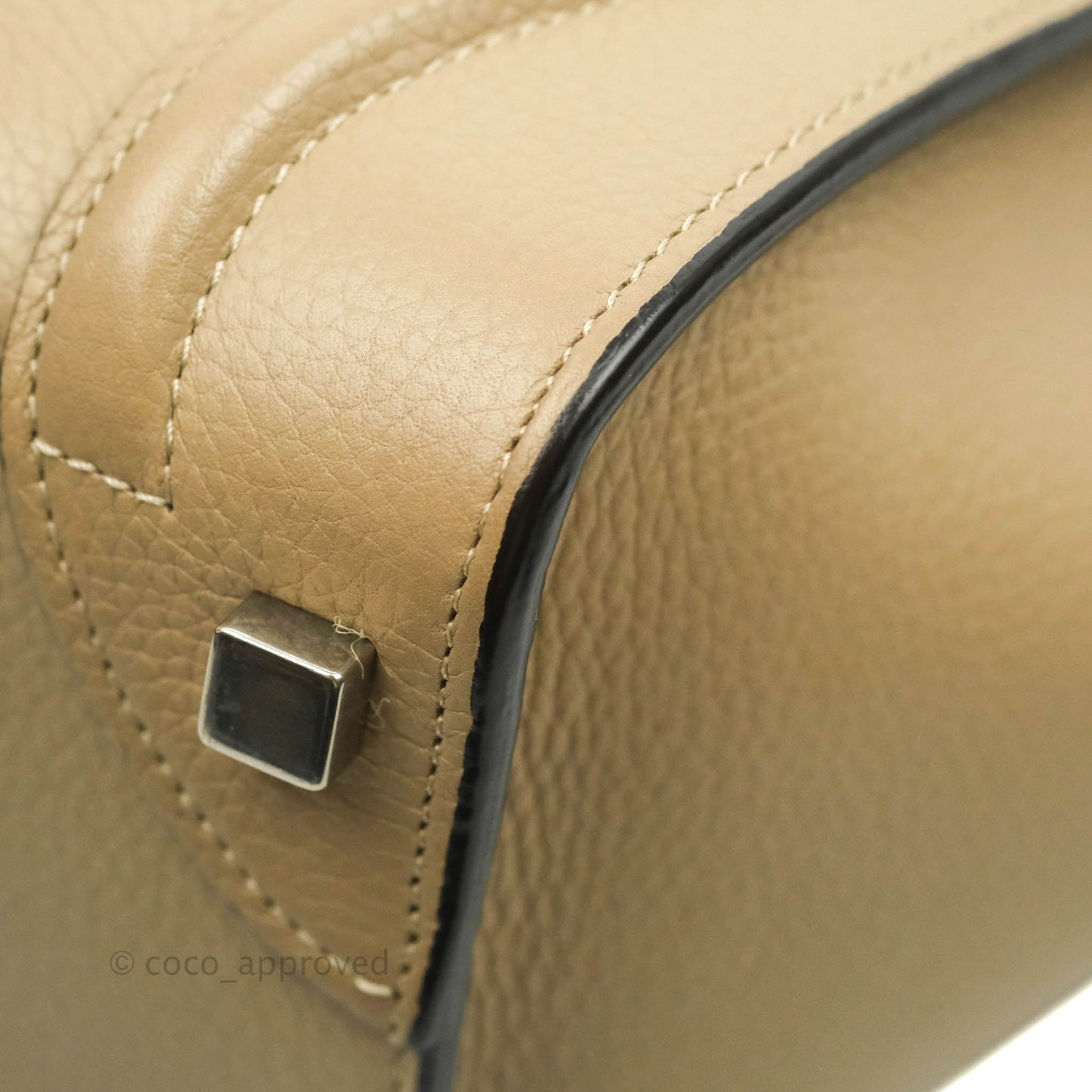 Celine Micro Luggage Handbag Dune Grained Calfskin