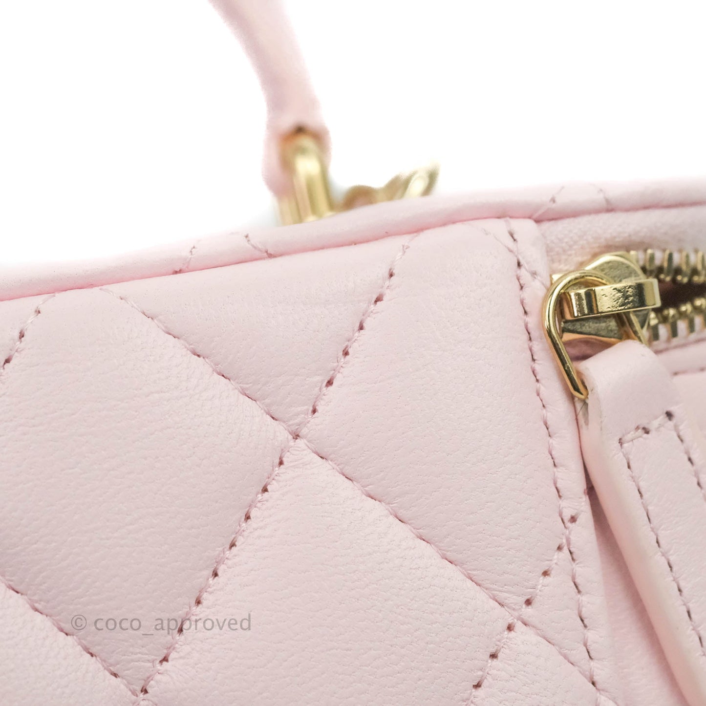 Chanel Top Handle Vanity with Chain Light Pink Lambskin Gold Hardware
