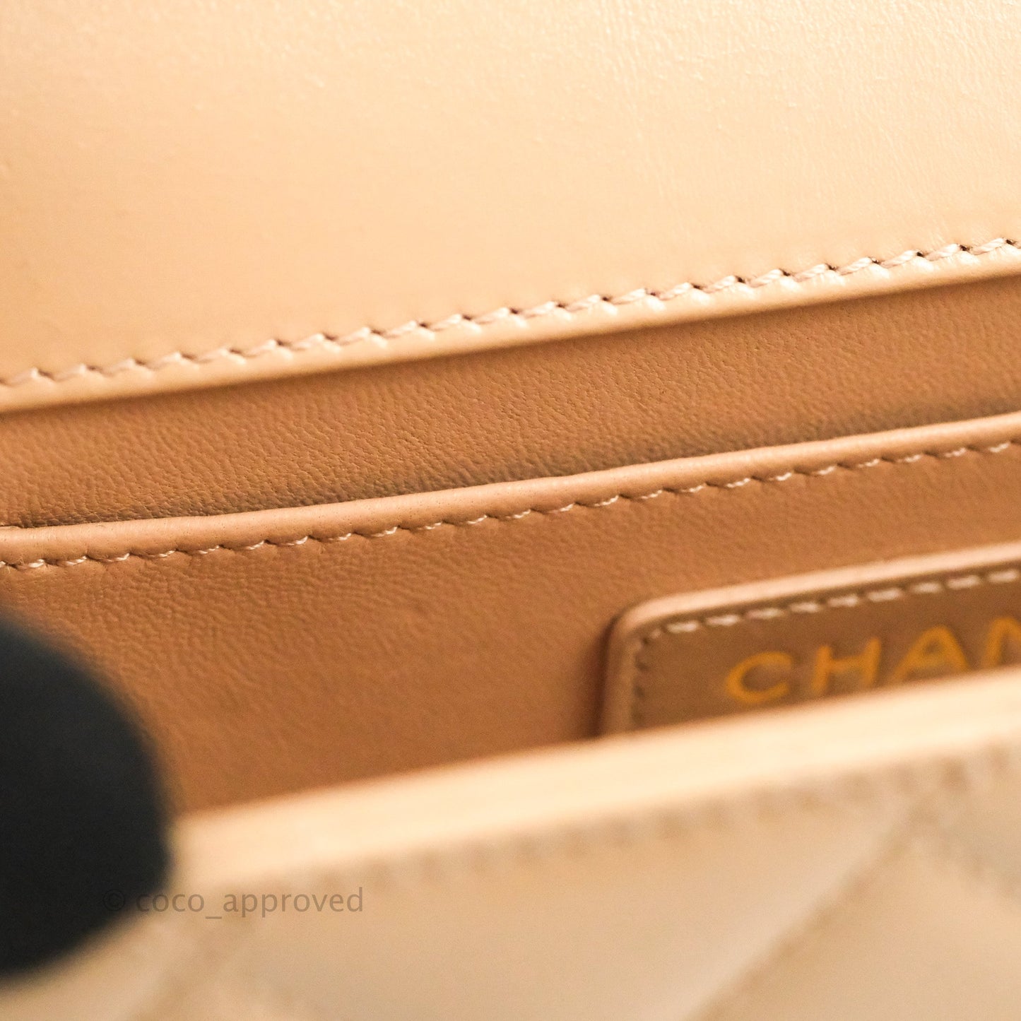 Chanel Quilted Perfect Fit Adjustable Beige Calfskin Gold Hardware 21A