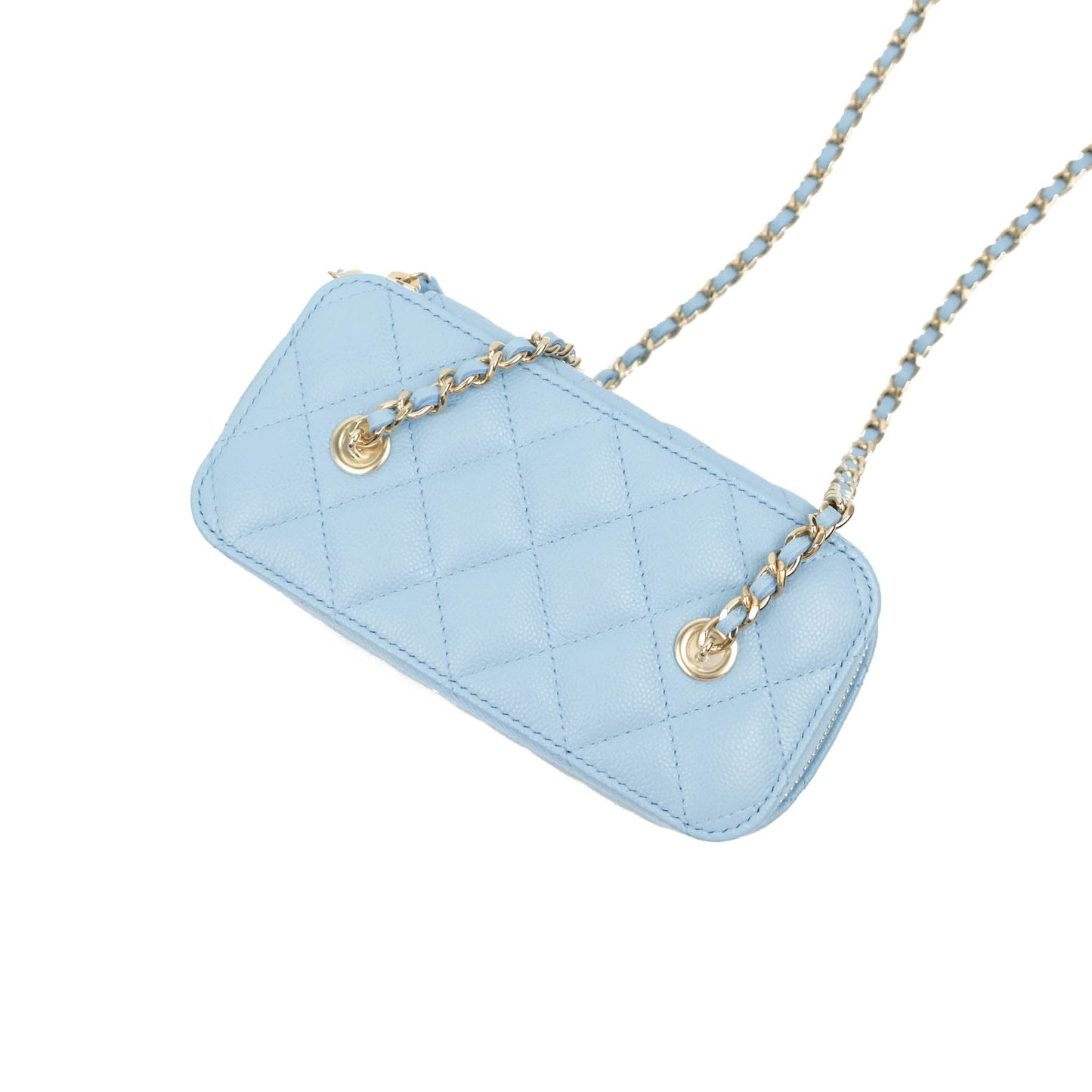 Chanel Vanity with Chain Blue Caviar Gold Hardware 22S
