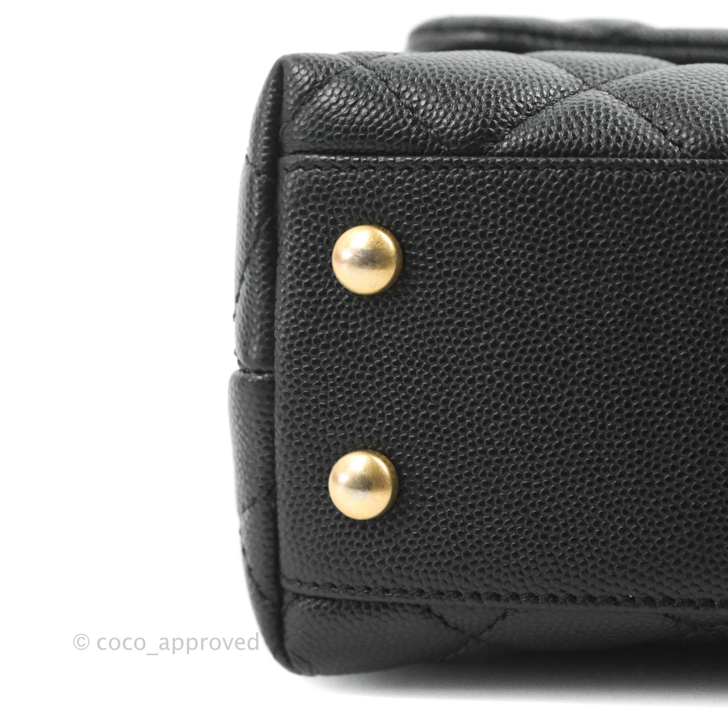 Chanel Small Coco Handle Black Caviar Aged Gold Hardware