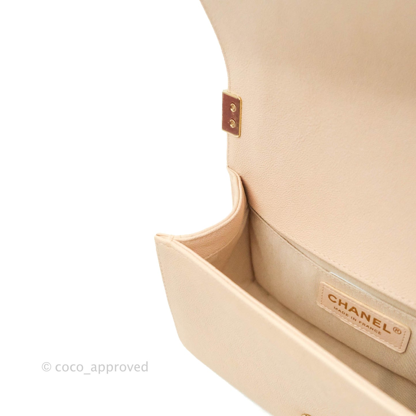 Chanel Small Boy Chevron Light Pink Caviar Gold Hardware