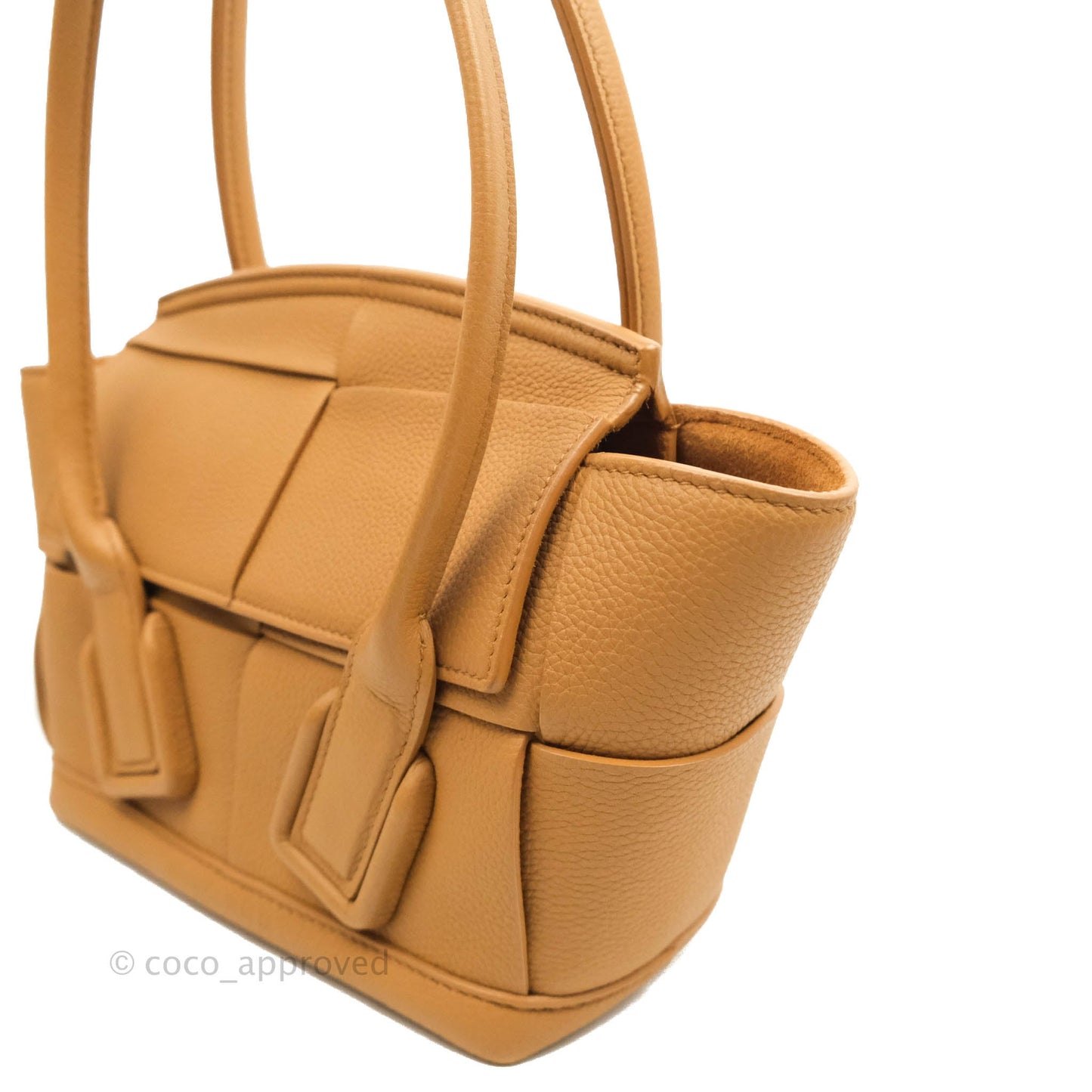 Bottega Veneta Arco Mini Intrecciato Textured-leather Tote Brown