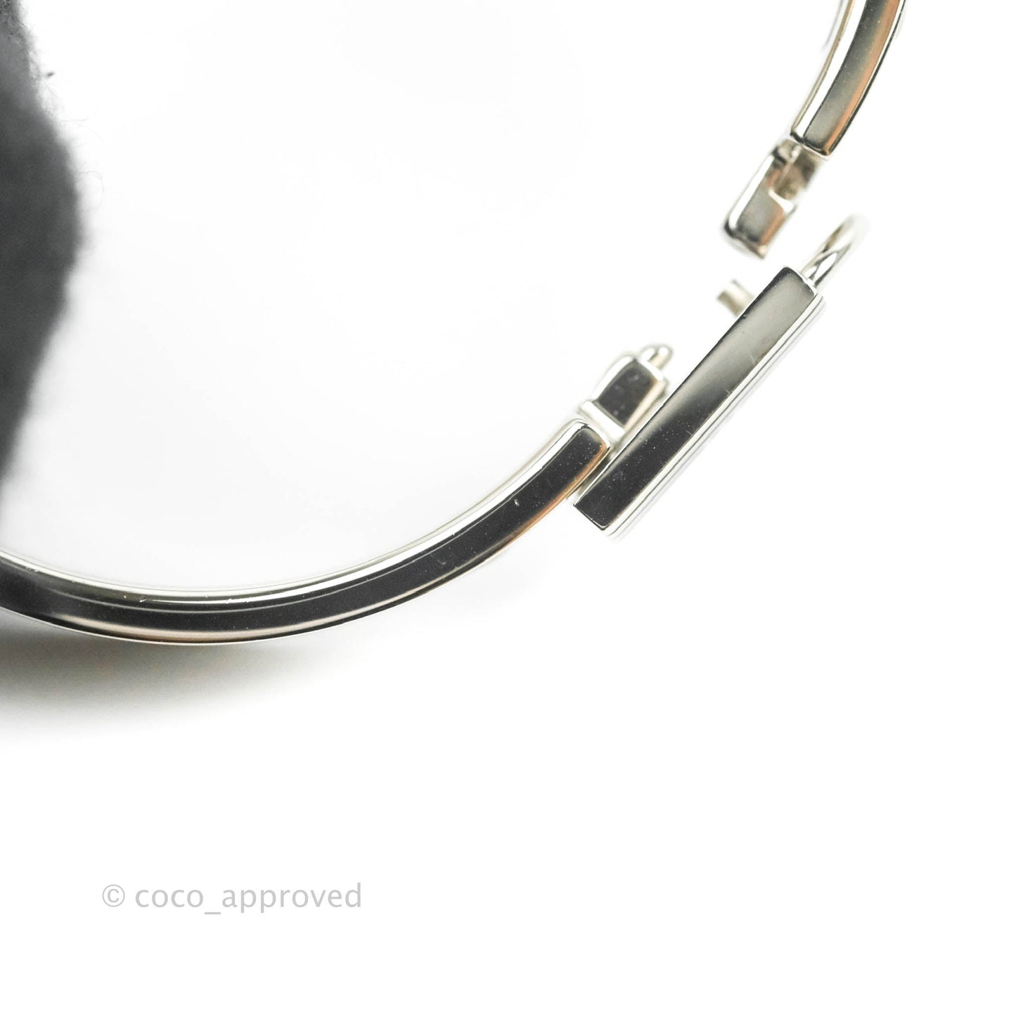 Hermes Clic Cadenas Bracelet Marron Glacé Palladium Hardware