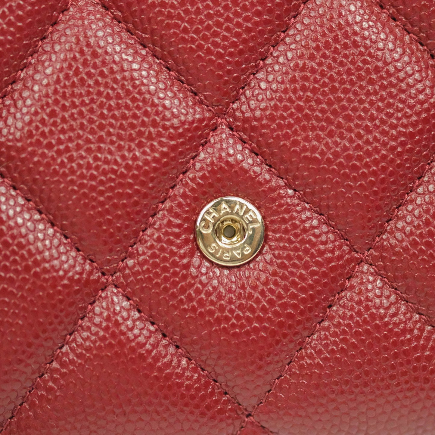 Chanel Caviar Quilted Long Flap Wallet Burgundy Caviar Gold Hardware