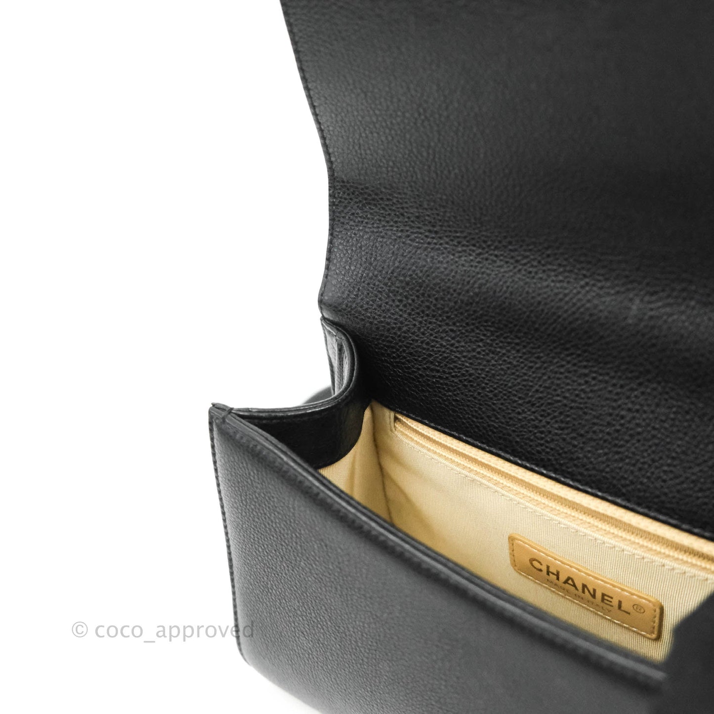 Chanel Quilted Small Label Click Flap Bag Black Grained Calfskin Gold Hardware