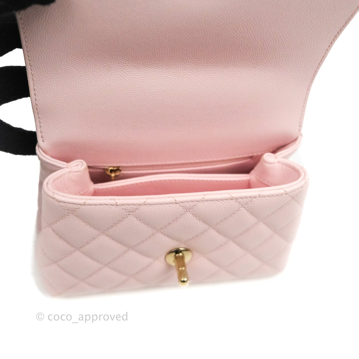 Chanel Mini Coco Handle Quilted Light Pink Caviar Gold Hardware