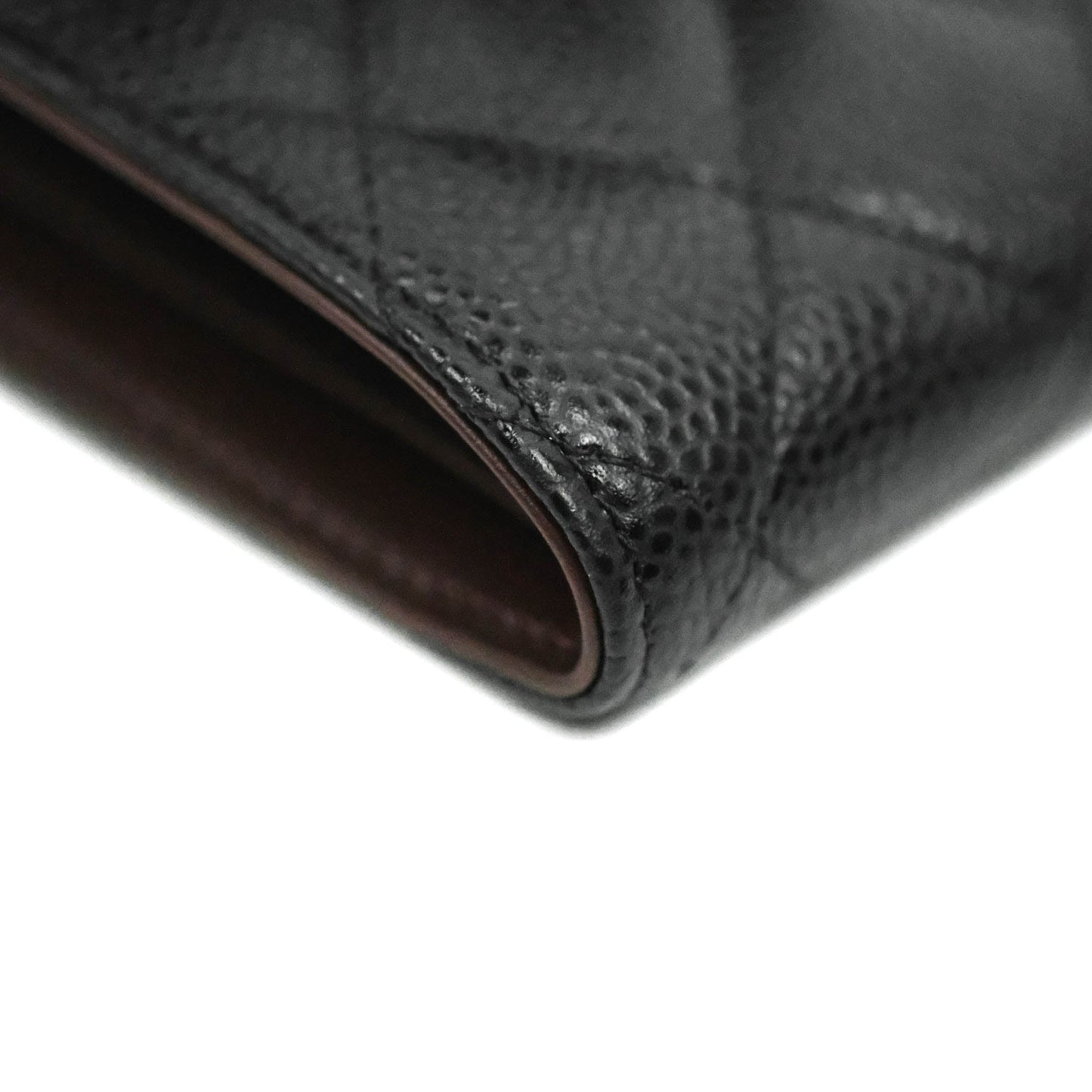 Chanel Classic Flap Wallet Black Caviar Gold Hardware⁣
