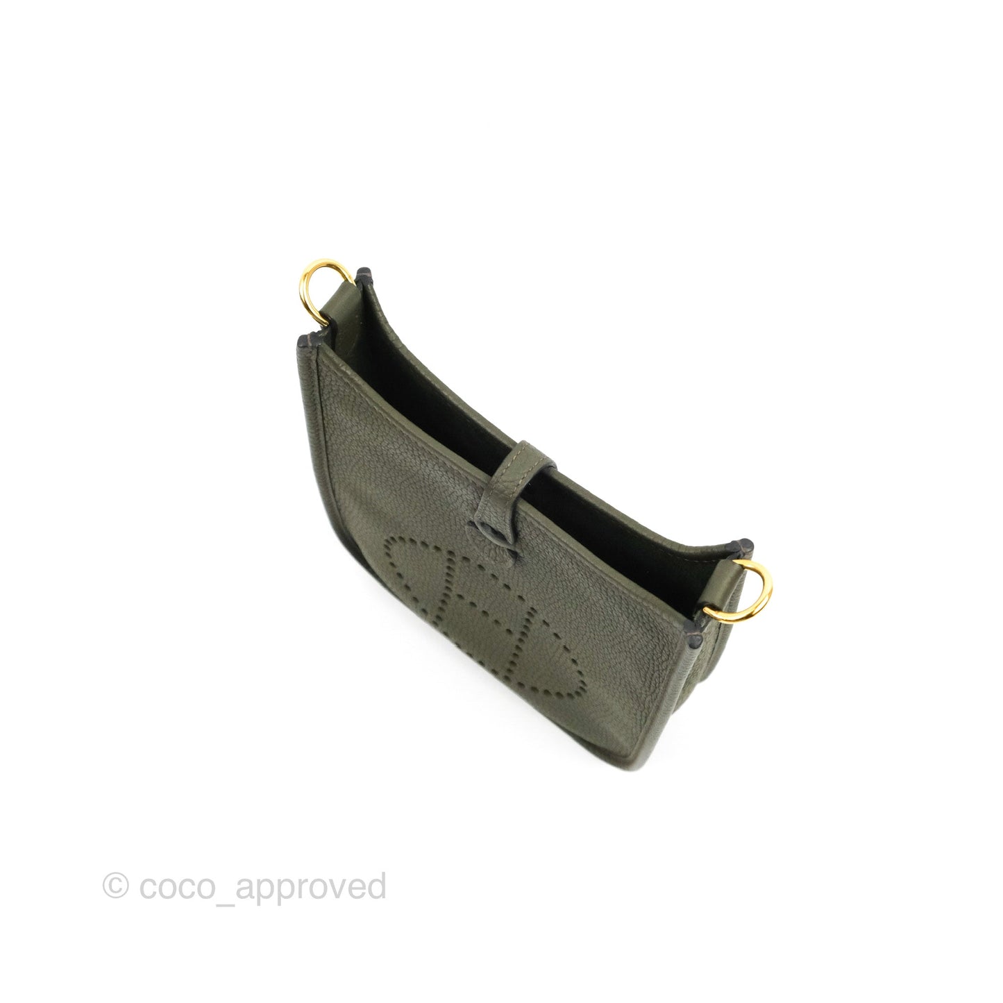 Hermès Mini Evelyne 16 Vert De Gris Clemence Gold Hardware
