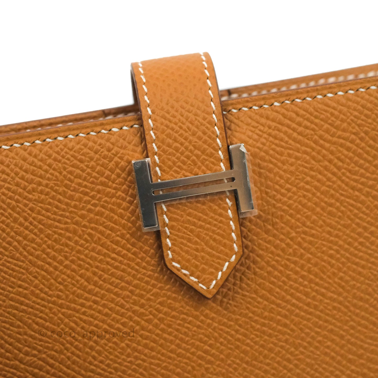 Hermes Bearn Card Holder Gold Epsom Palladium Hardware