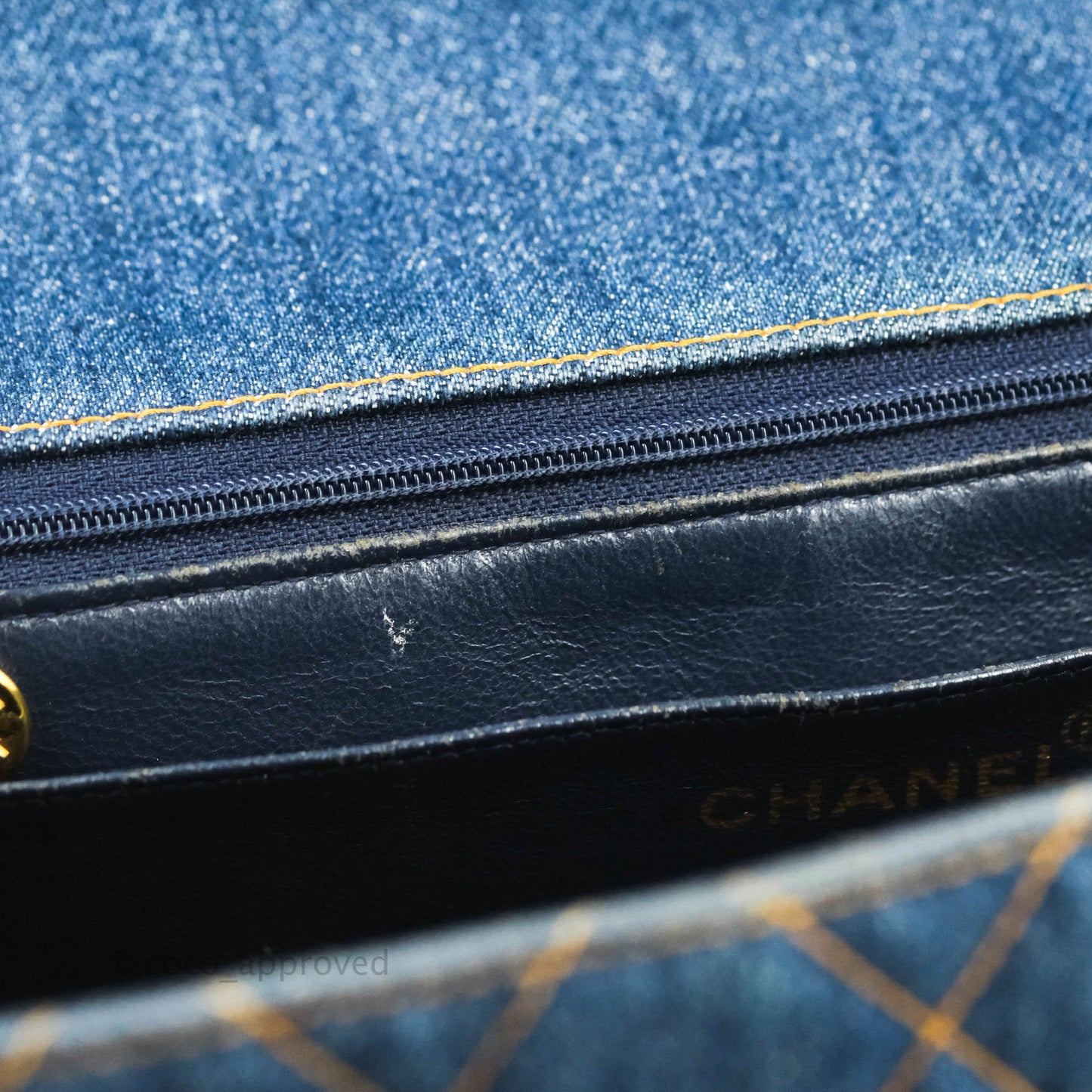 Chanel Vintage Quilted Kelly Bag Denim 24K Gold Hardware