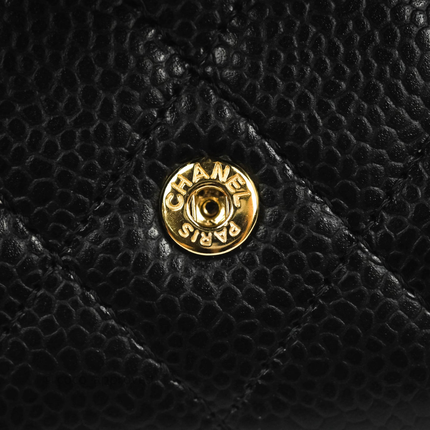 Chanel Quilted Flap Card Holder Black Caviar Gold Hardware