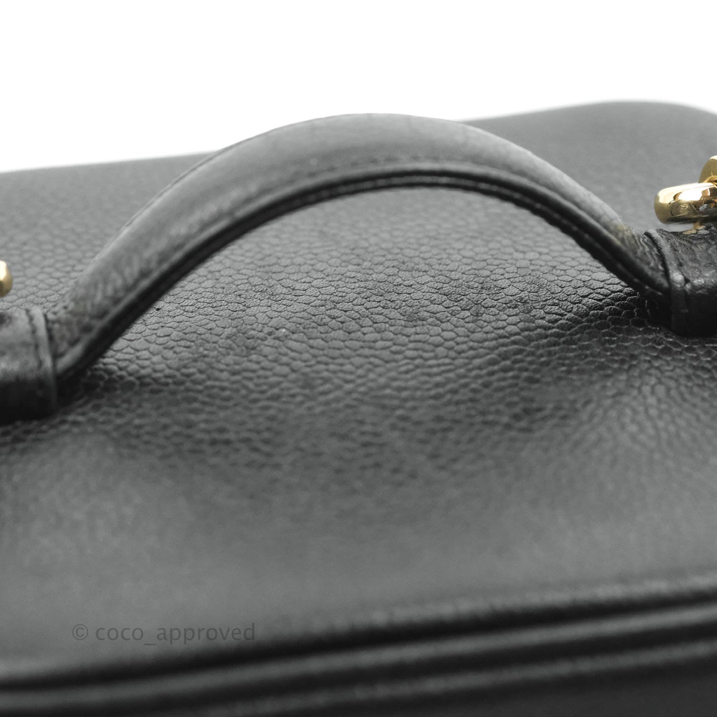 Chanel Vintage Vanity Case Black Caviar Gold Hardware