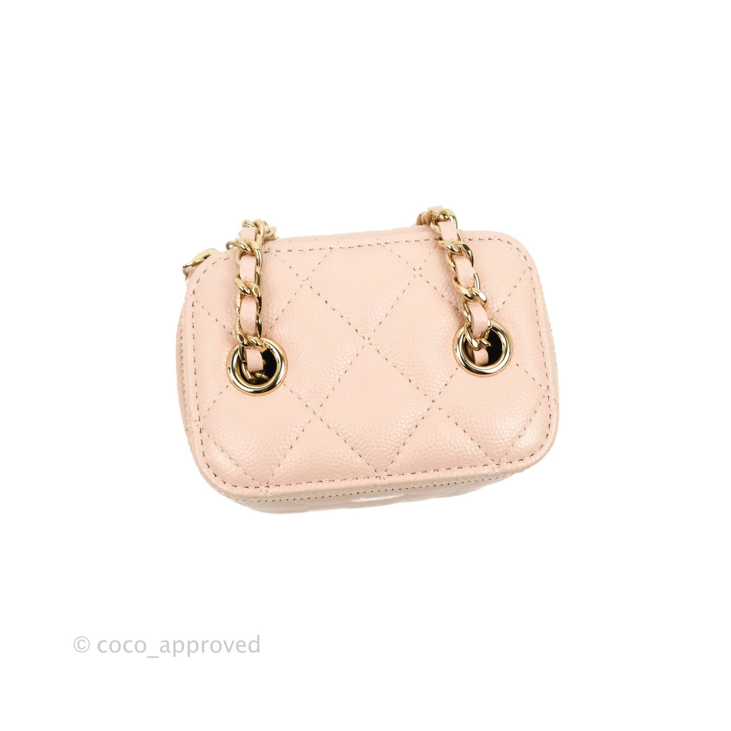 Chanel Mini Vanity With Chain Rose Clair Pink Caviar Gold Hardware