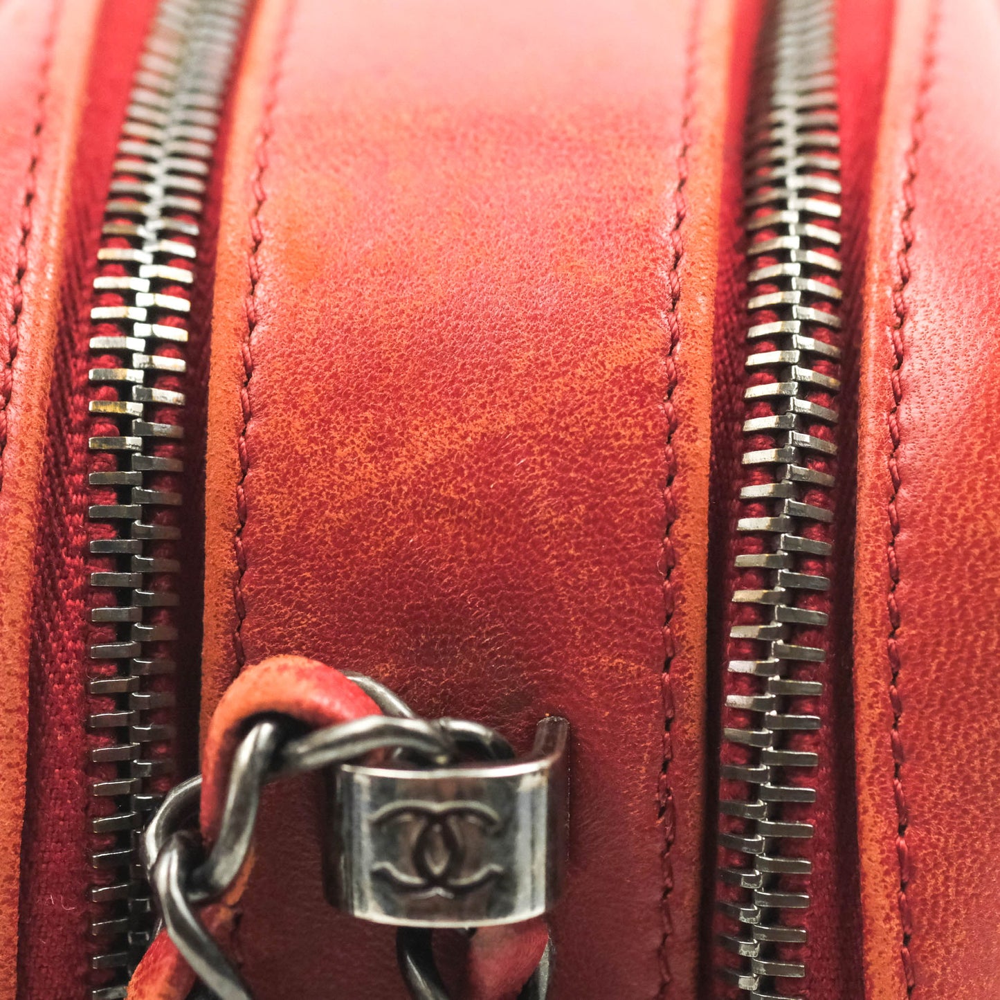 Chanel Quilted Crossbody Camera Bag Red Lambskin Ruthenium Hardware