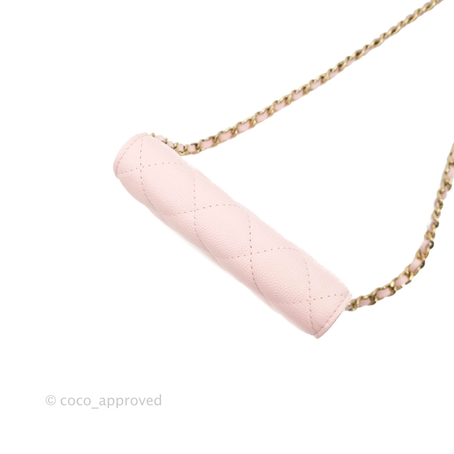 Chanel Mini Wallet With Chain Light Pink Caviar Gold Hardware