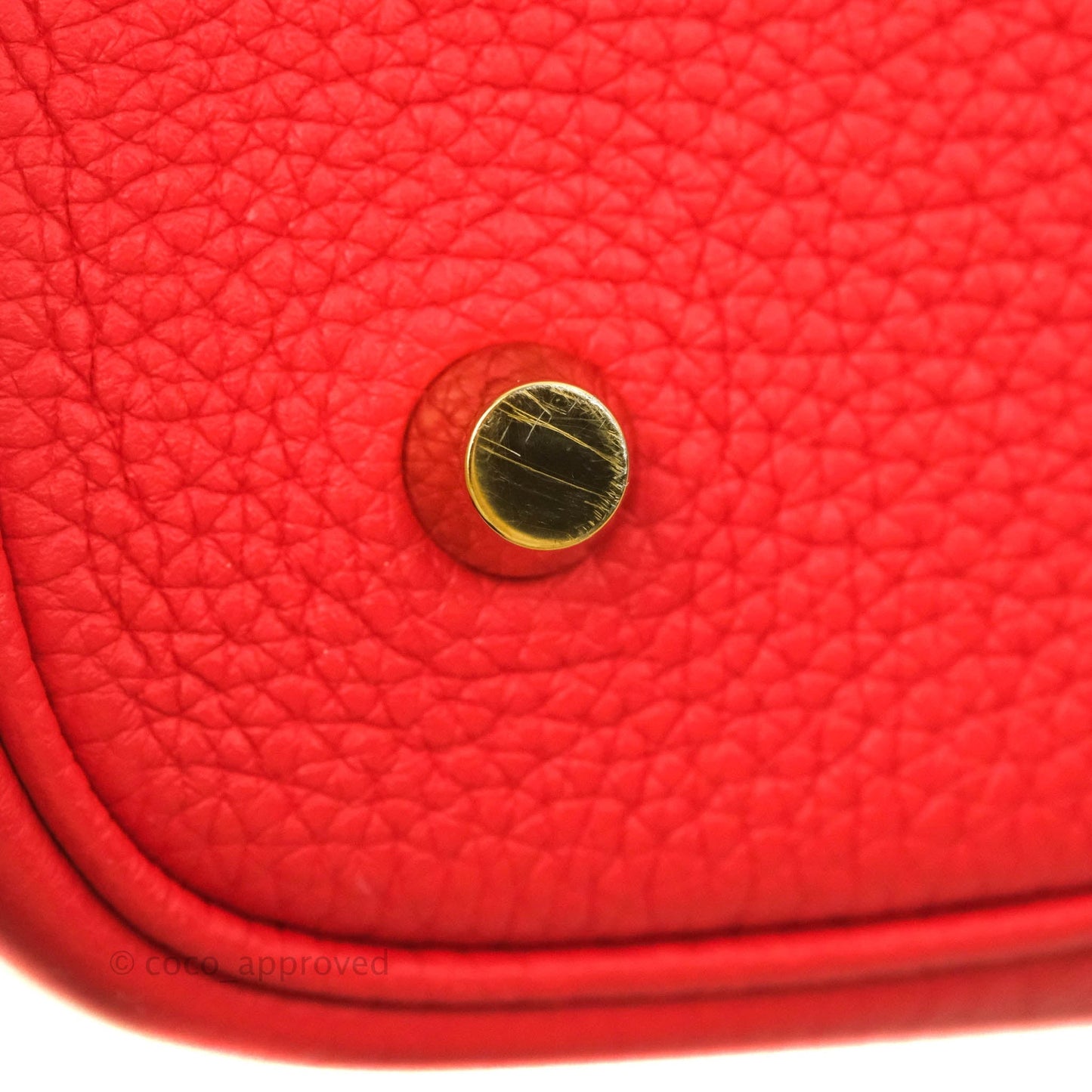 Hermès Picotin 22 Clemence Rouge de Coeur Gold Hardware