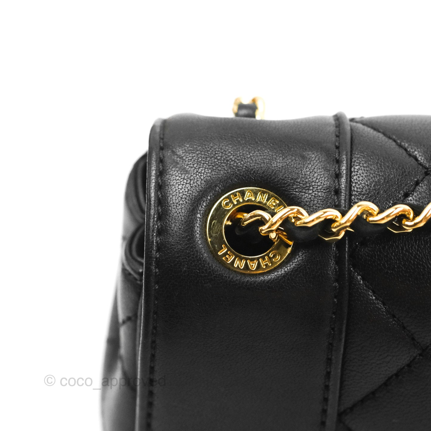 Chanel Small Vintage Mademoiselle Flap Black Sheepskin Gold Hardware