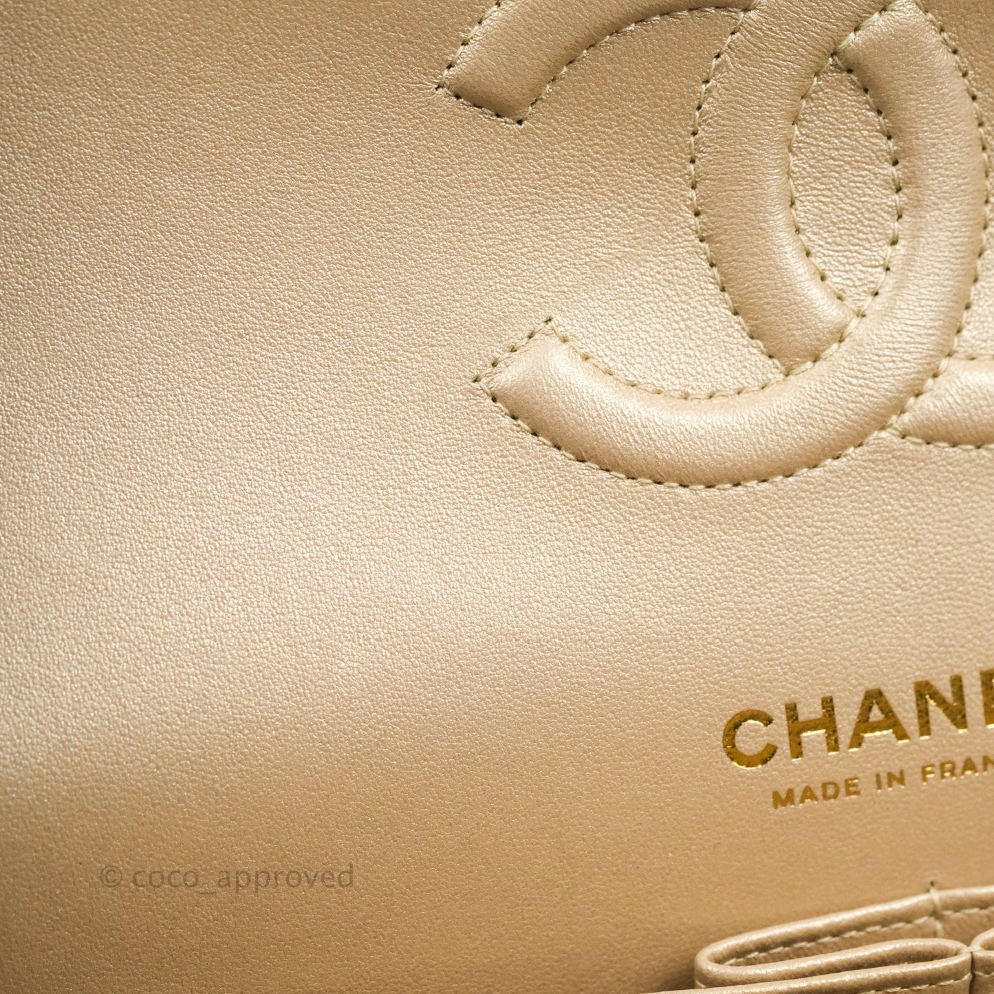 Chanel Classic Quilted M/L Medium Flap Ombre Metallic Goatskin Aged Gold Hardware