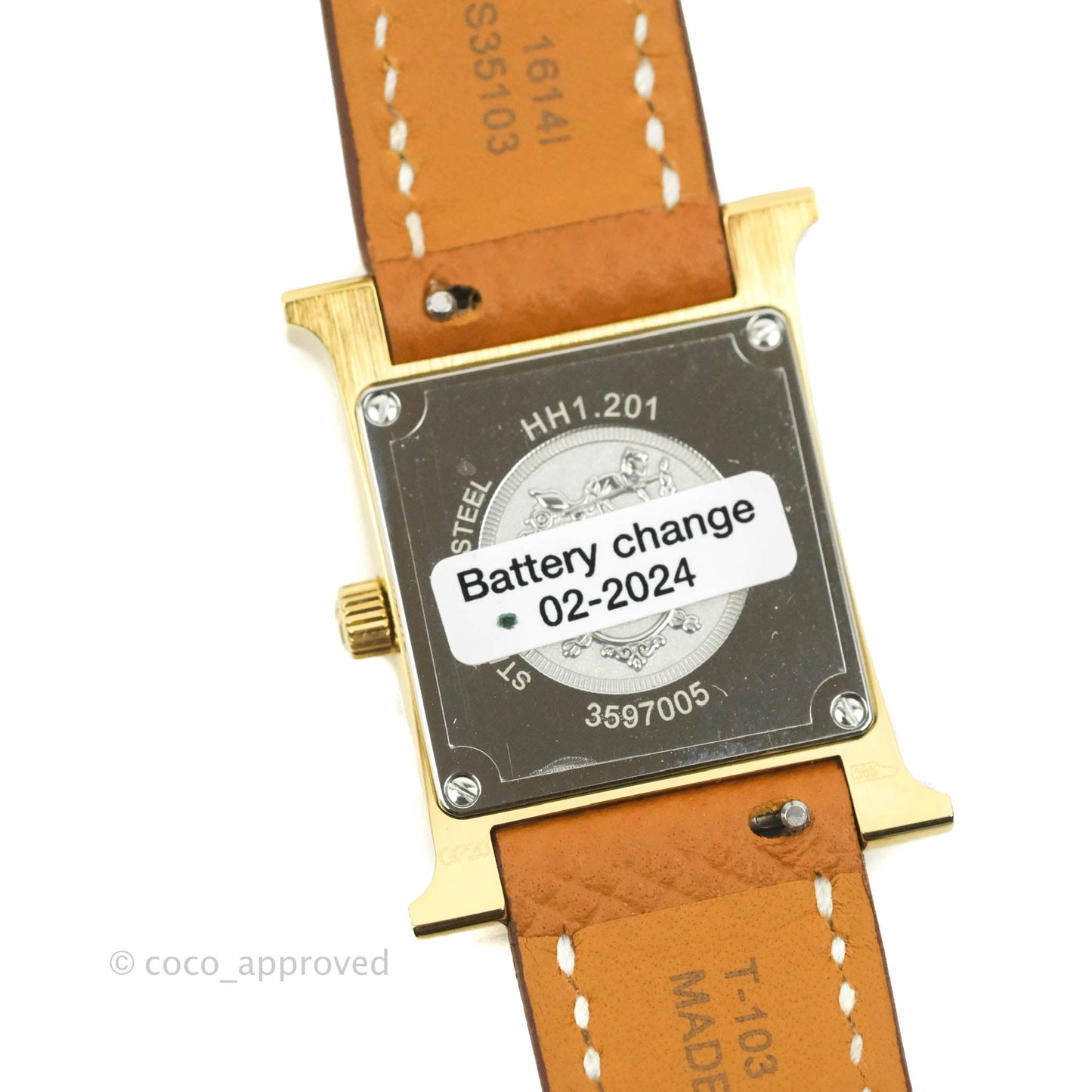 Hermès Heure H PM Watch Gold Epsom Gold Hardware