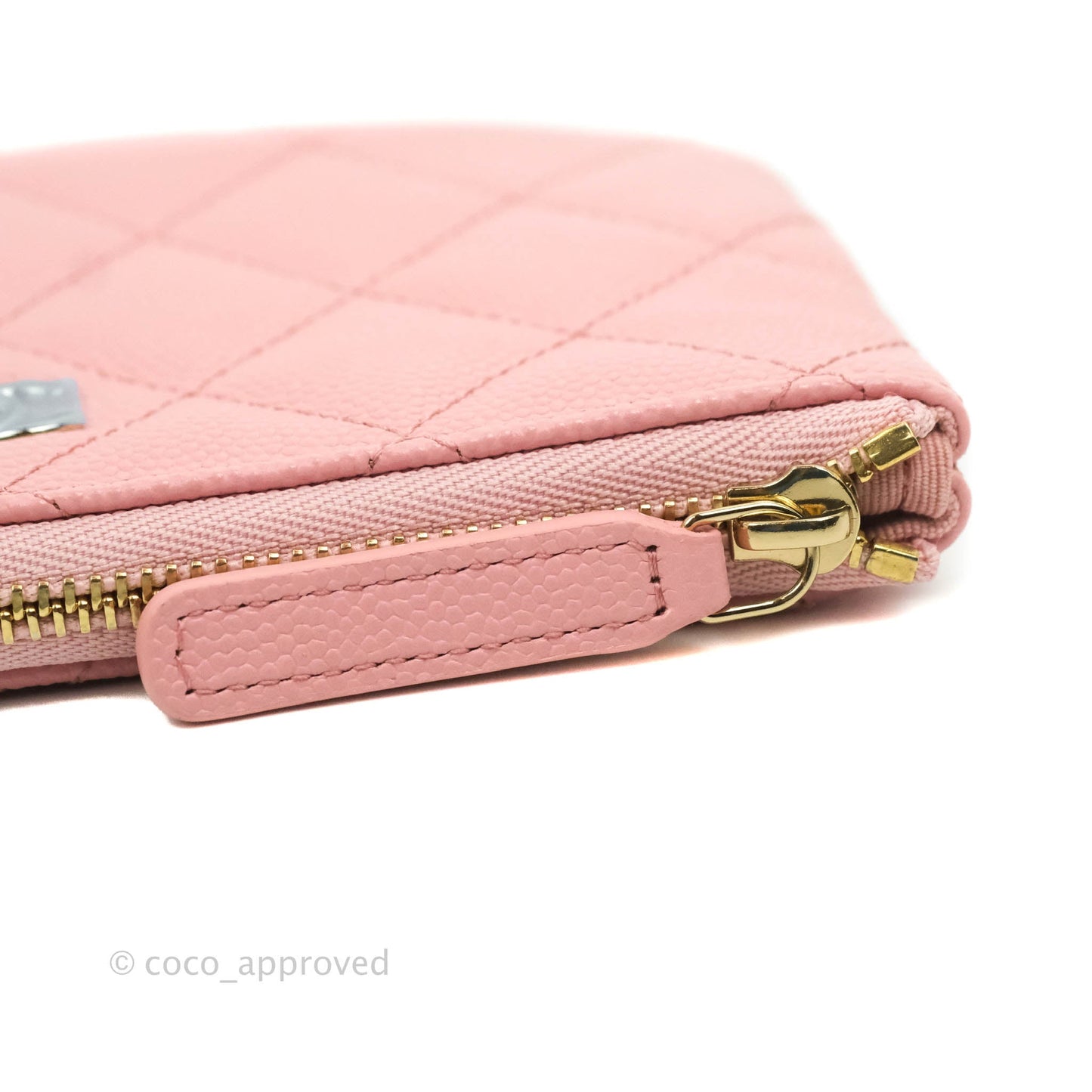 Chanel Mini Quilted O Case Pink Caviar Gold Hardware