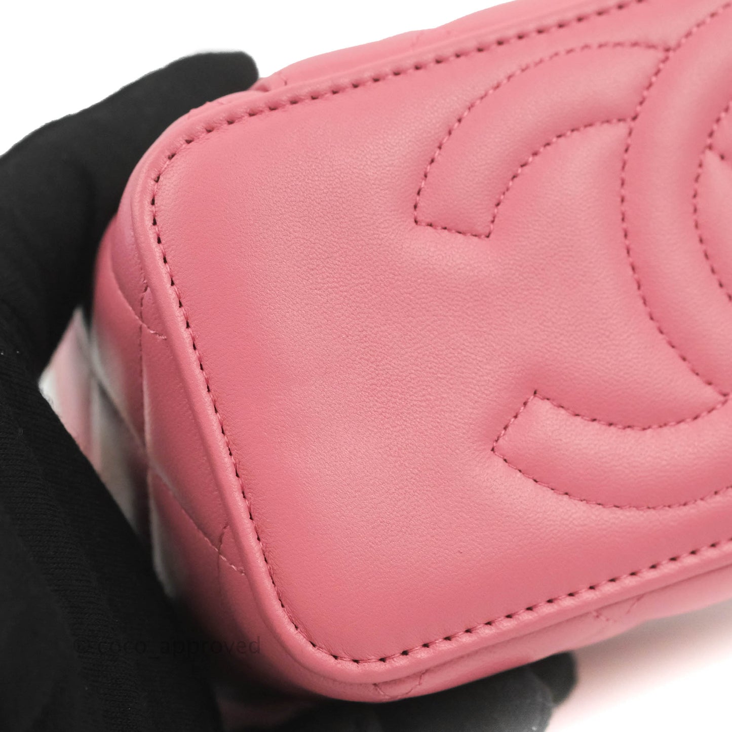 Chanel Vanity Rectangular Top Handle Pink Lambskin Gold Hardware