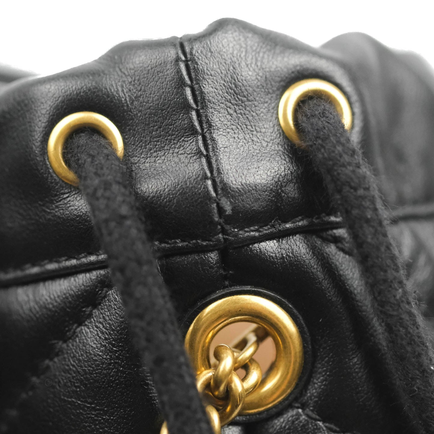 Gucci GG Marmont Mini Leather Bucket Bag Black