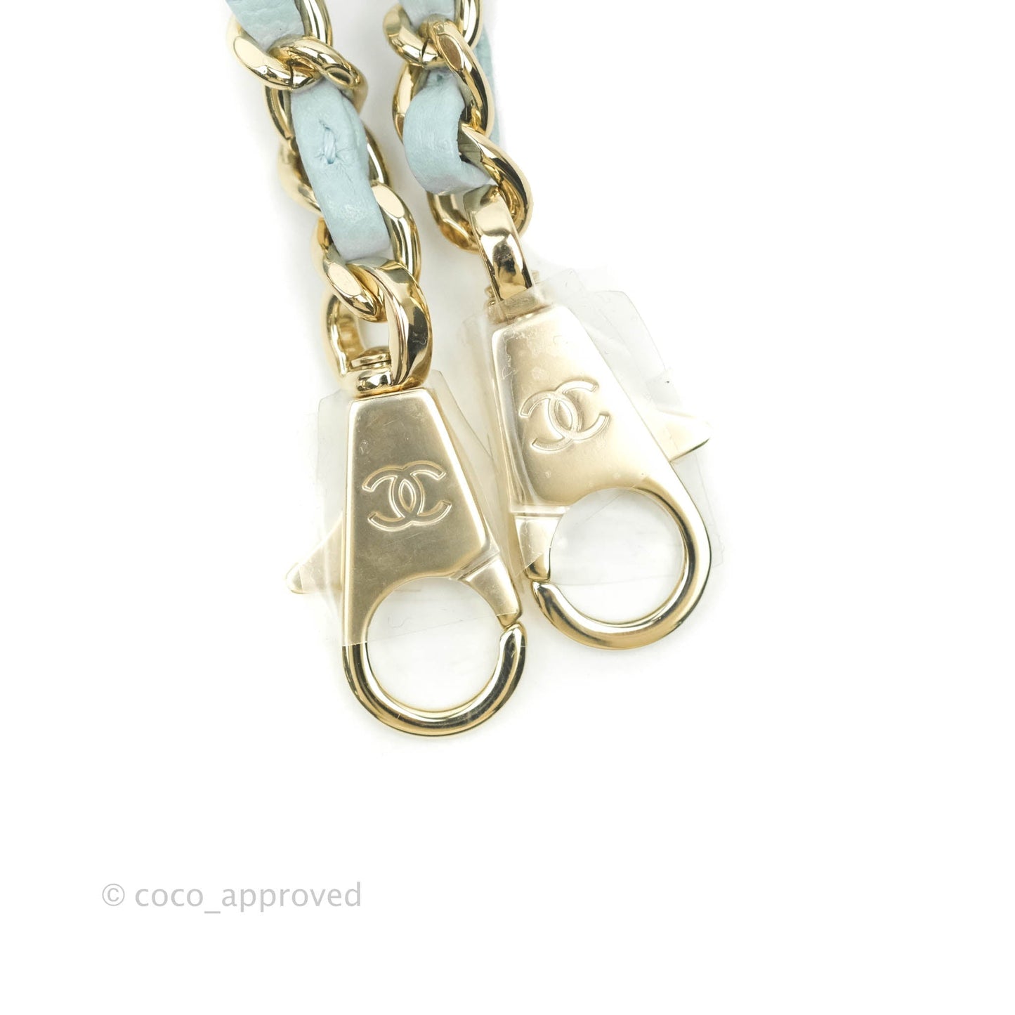 Chanel Mini Coco Handle Quilted Light Blue Caviar Gold Hardware