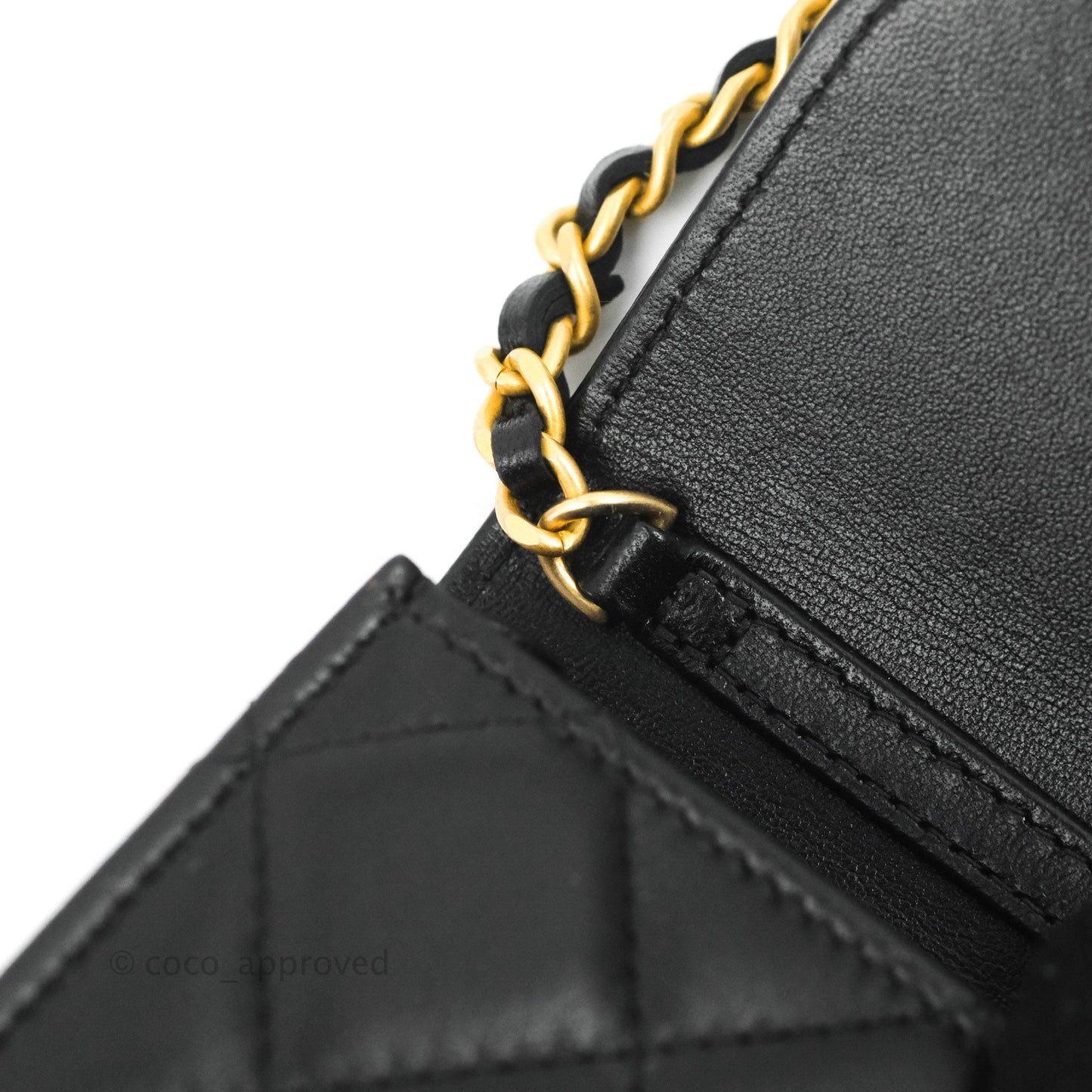 Chanel Heart CC Lock Clutch with Chain Black Lambskin Gold Hardware 23S