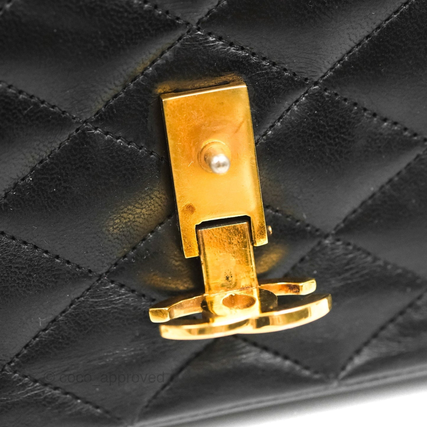 Chanel Vintage CC Clip-lock Flap Bag Black Lambskin 24K Gold Hardware