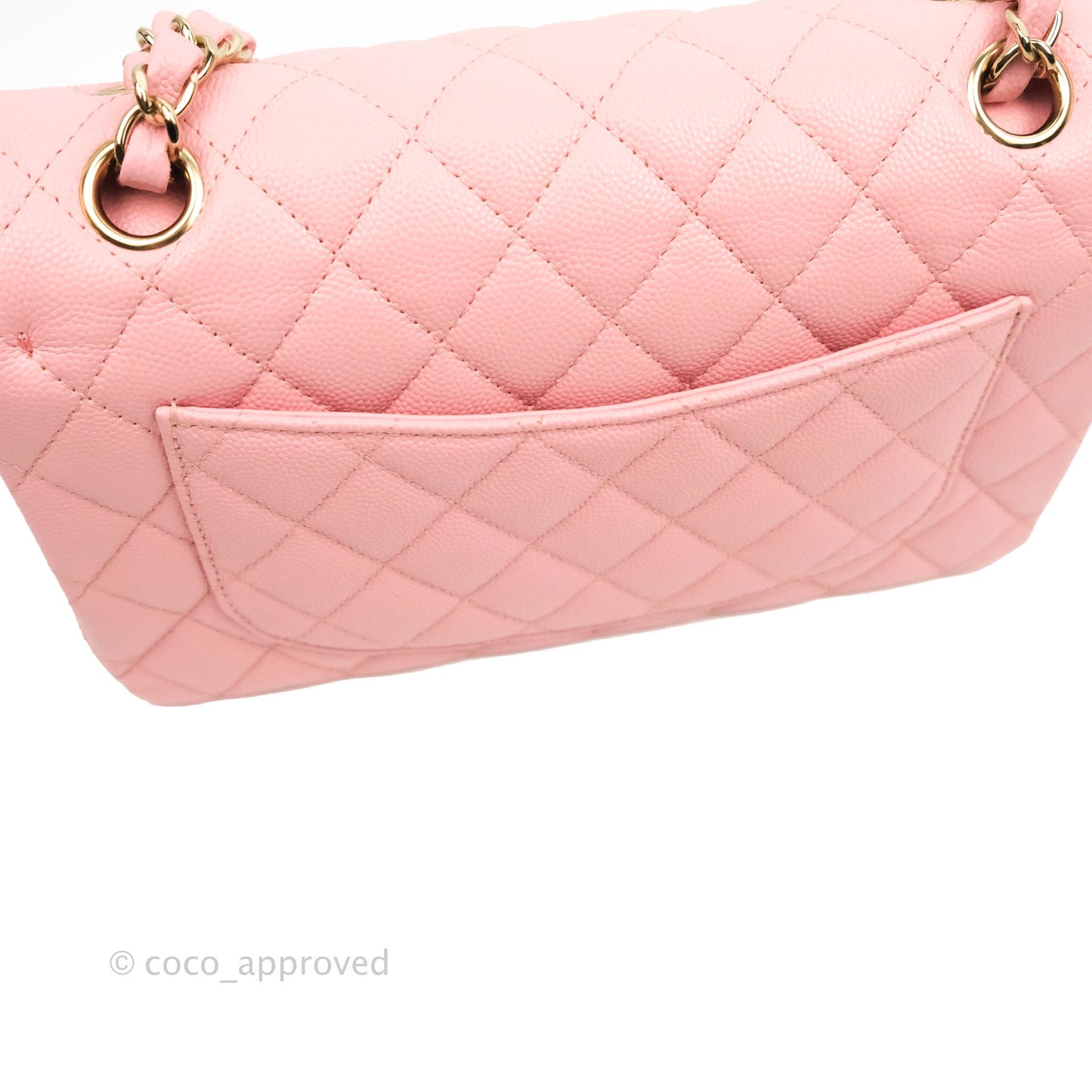 Chanel Small Classic Quilted Flap Pink Caviar Gold Hardware 22C