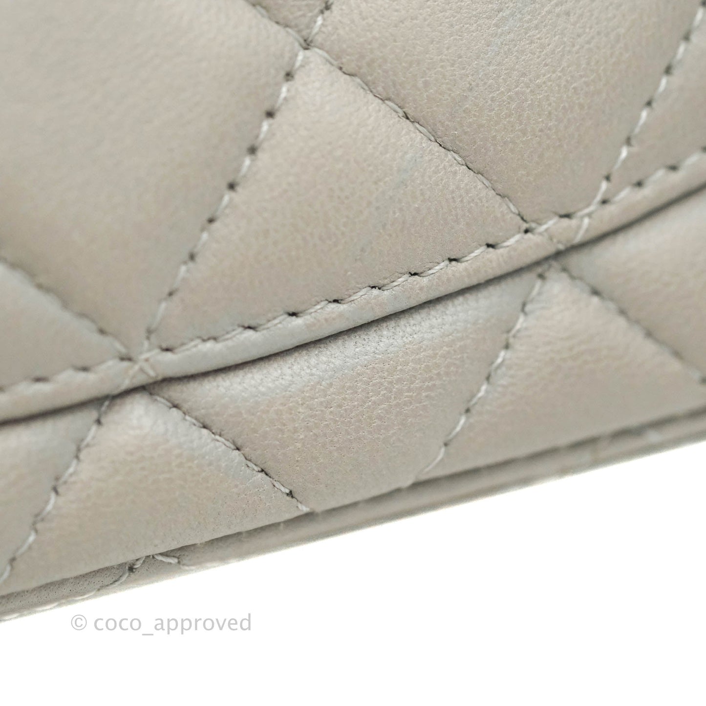 Chanel Quilted Mini Rectangular Flap Grey Lambskin Dark Silver Hardware