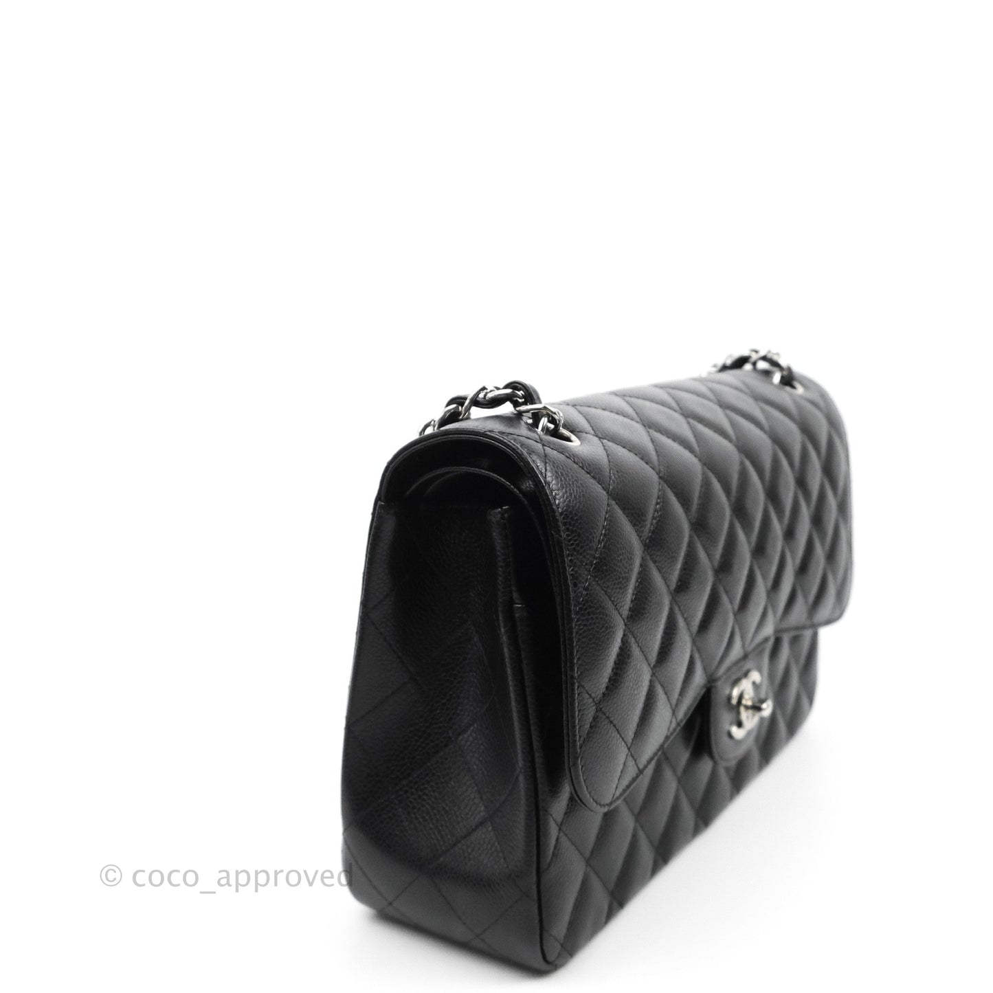 Chanel Jumbo Double Flap Black Caviar Silver Hardware⁣⁣