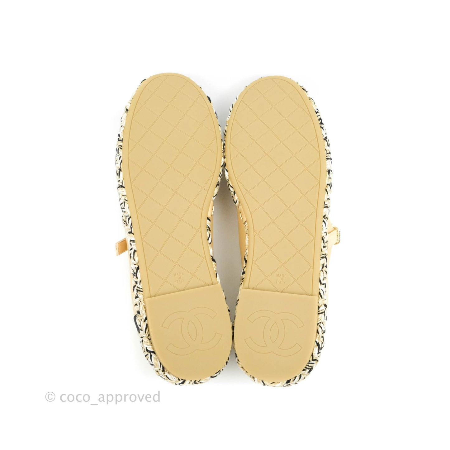 Chanel Espadrilles Beige Black 39C