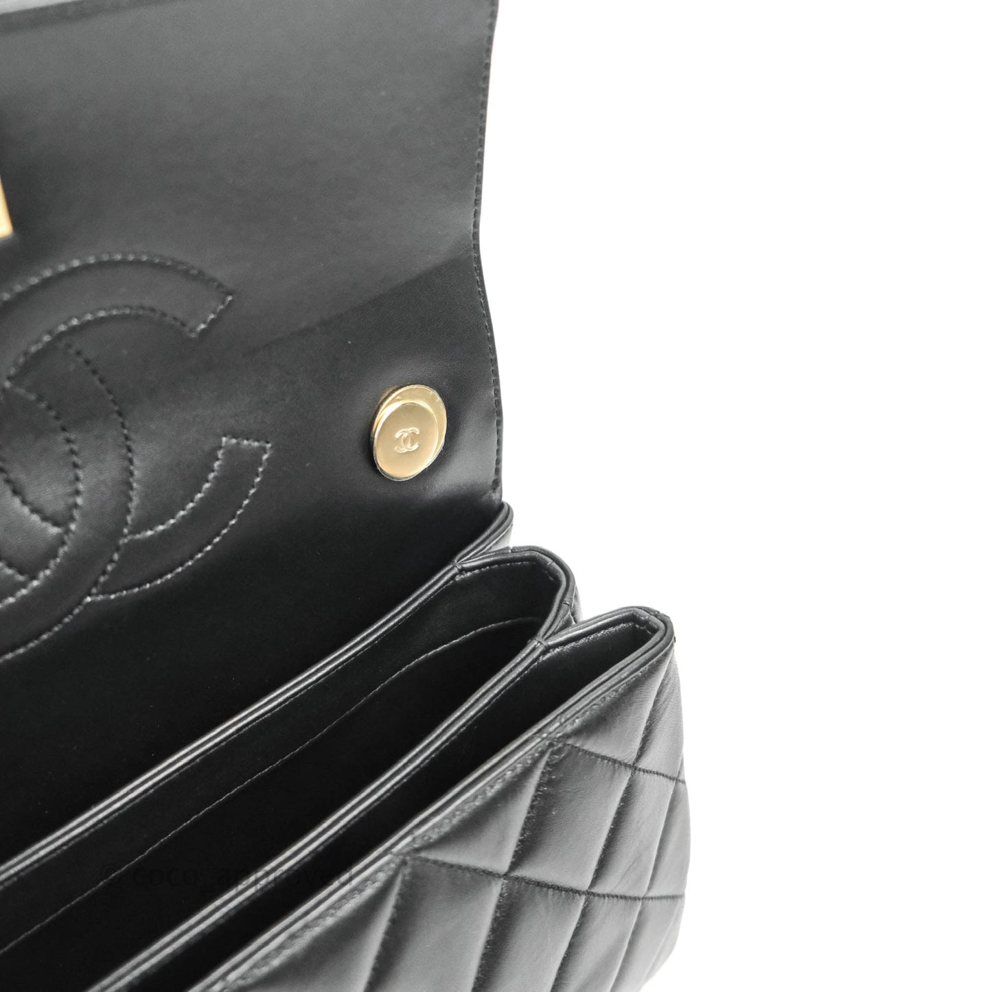 Chanel Small Trendy CC Black Lambskin Gold Hardware