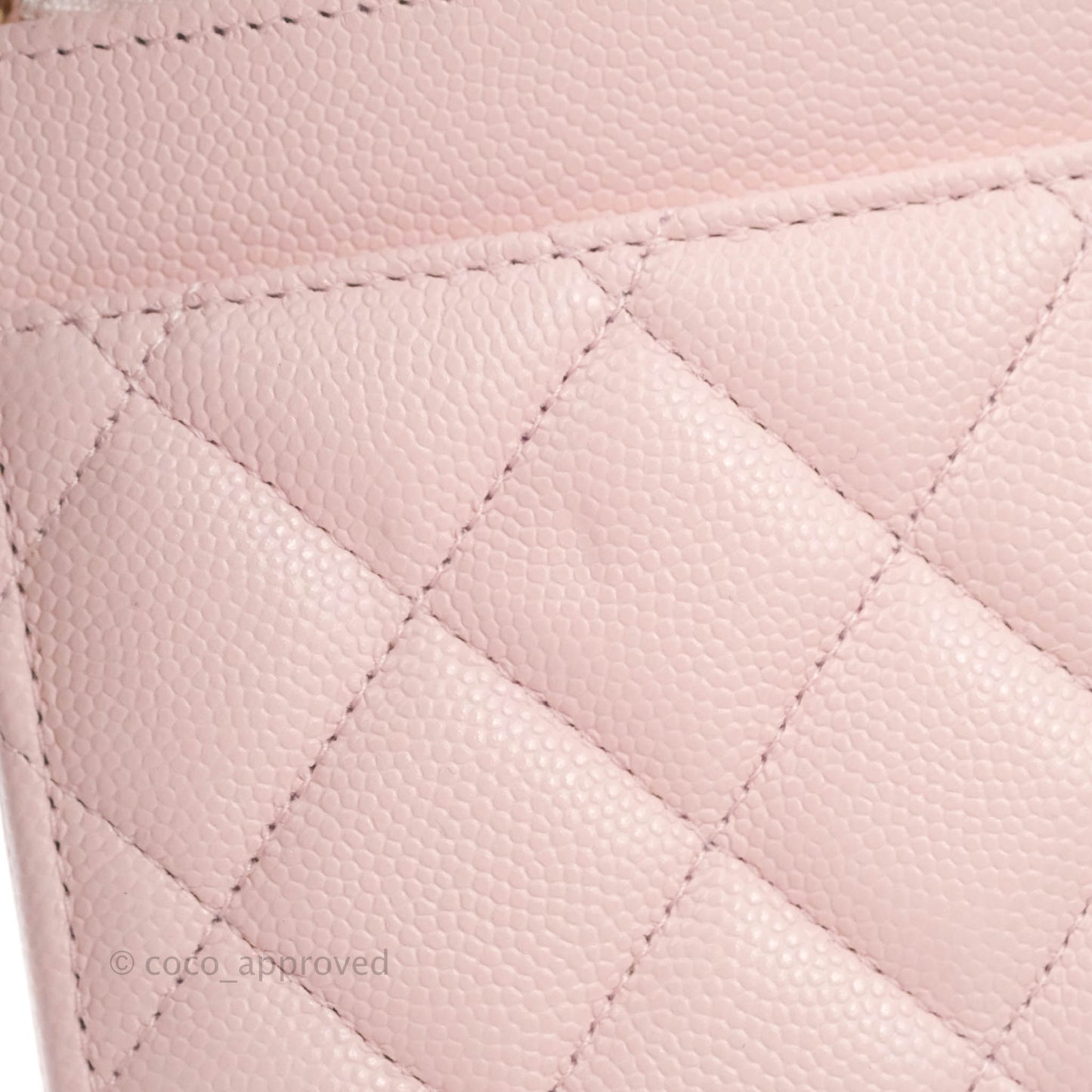 Chanel Quilted Classic Wallet on Chain WOC Light Pink Caviar Gold Hardware 22S
