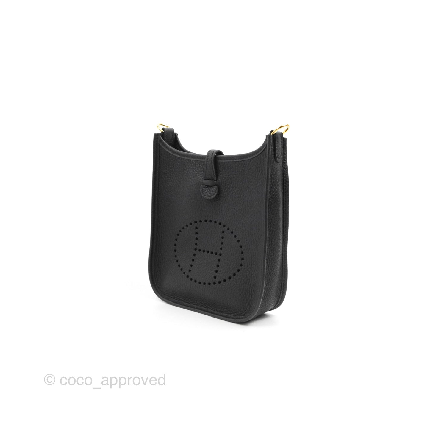 Hermès Mini Evelyne 16 Black Clemence Gold Hardware