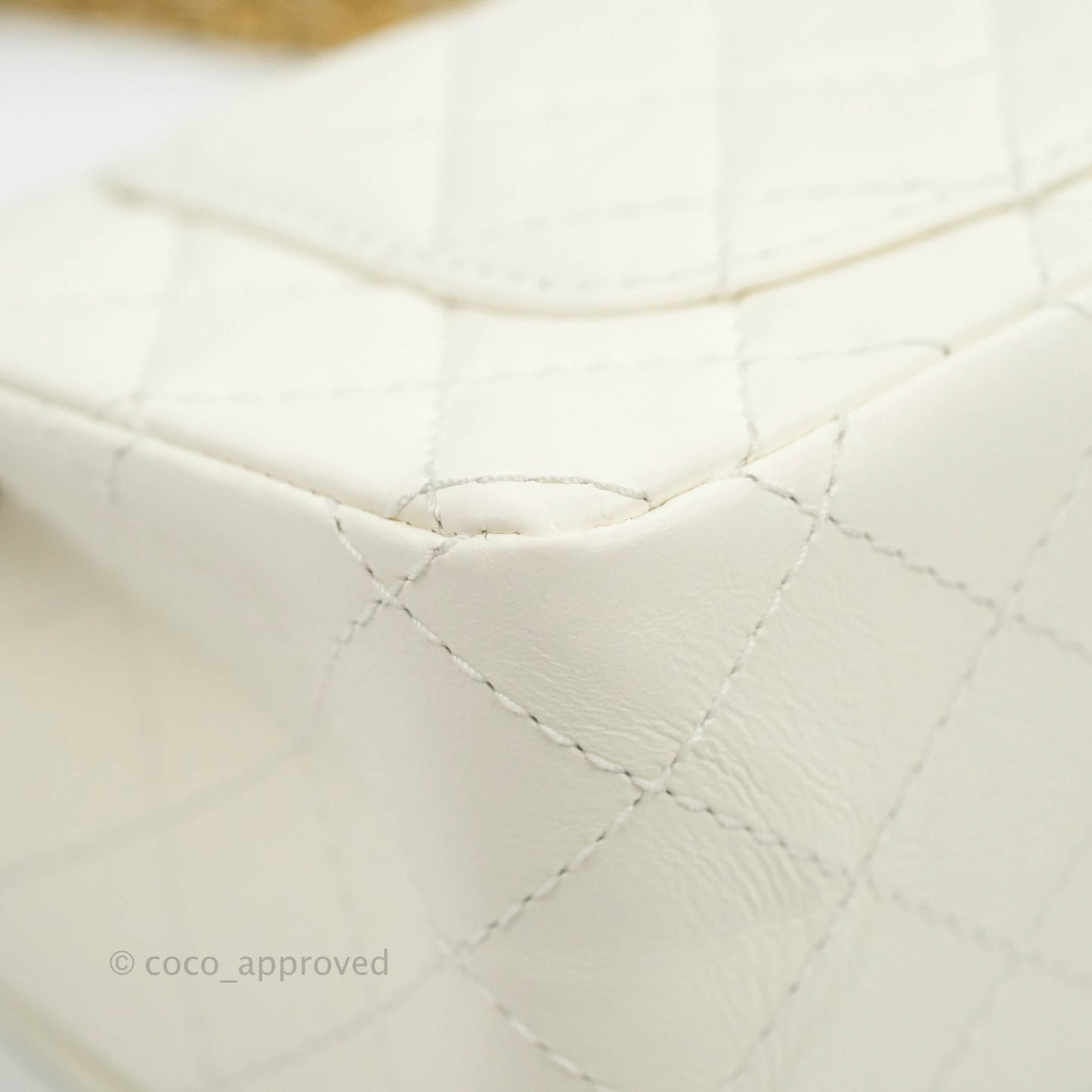 Chanel Mini Reissue 224 White Aged Calfskin Gold Hardware