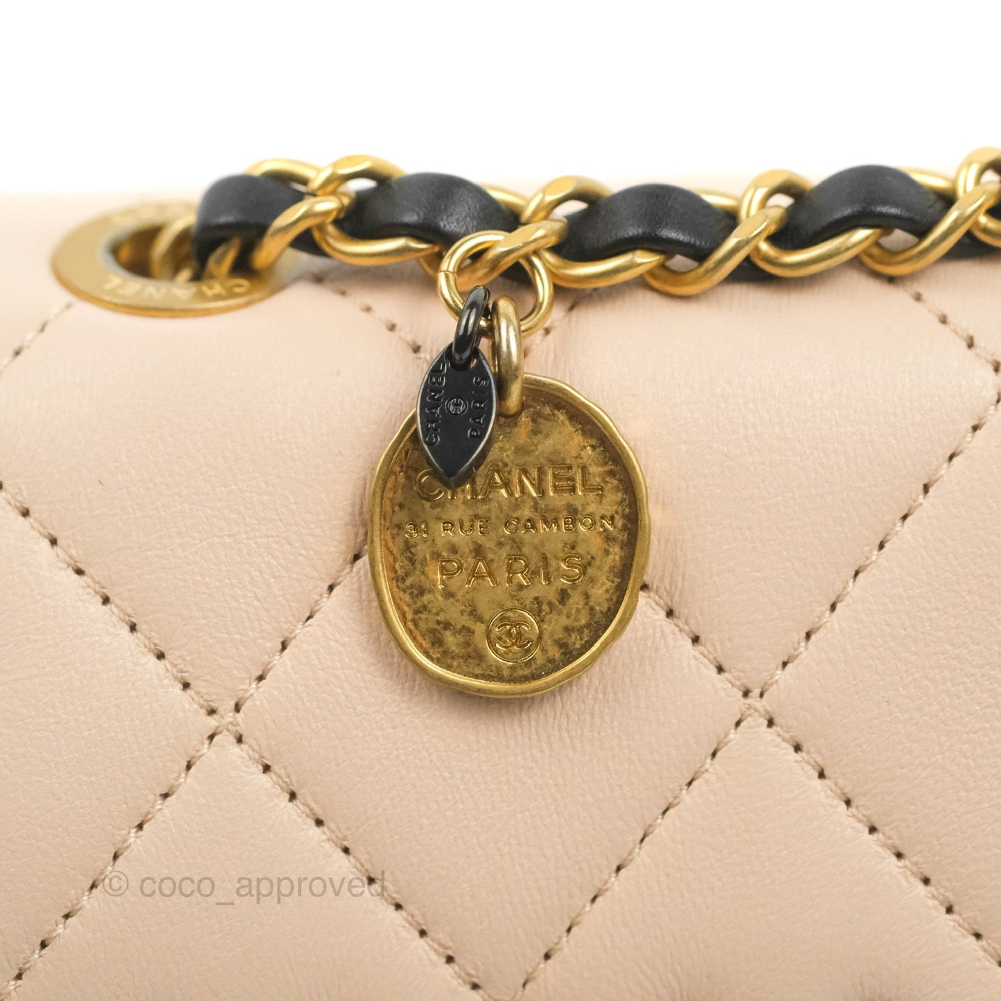 Chanel Mini My Own Frame Flap Braided Beige Pink Calfskin 22S